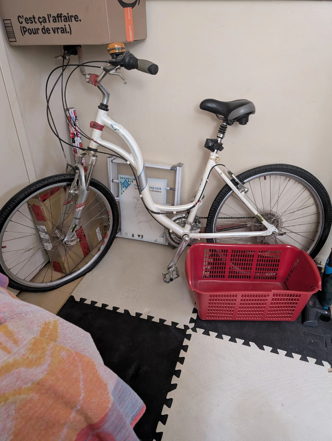 White Step-Through Frame Bicycle