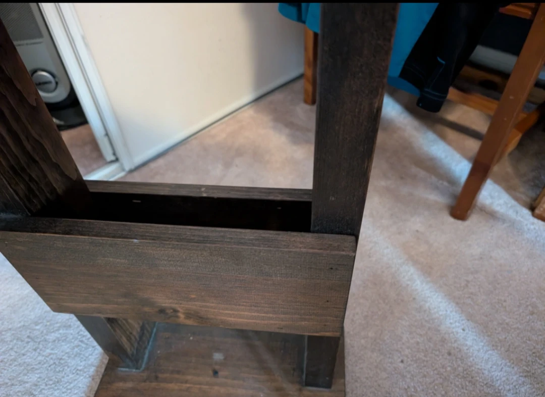 🧡 Brown Wooden Side Table with Magazine Rack - photo 2