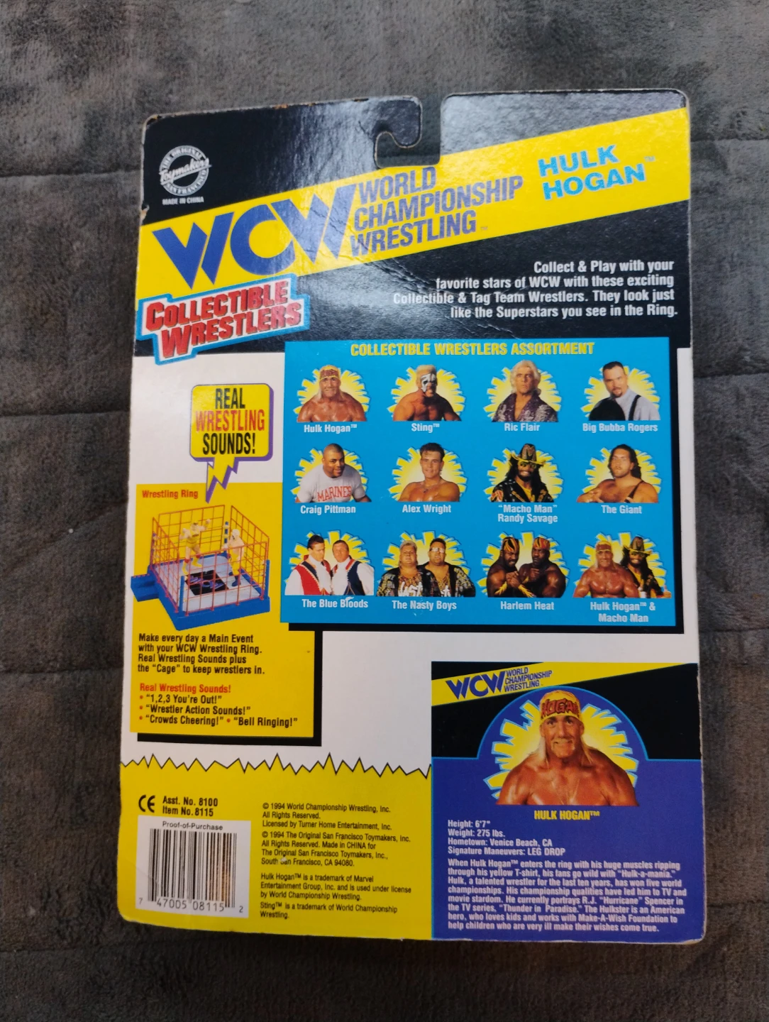 Vintage 1994 WCW Hulk Hogan Toymakers Series 3  Figure SEALED - photo 2