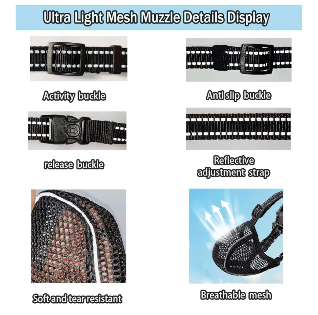 Black Mesh Dog Muzzle - Size XS - photo 4