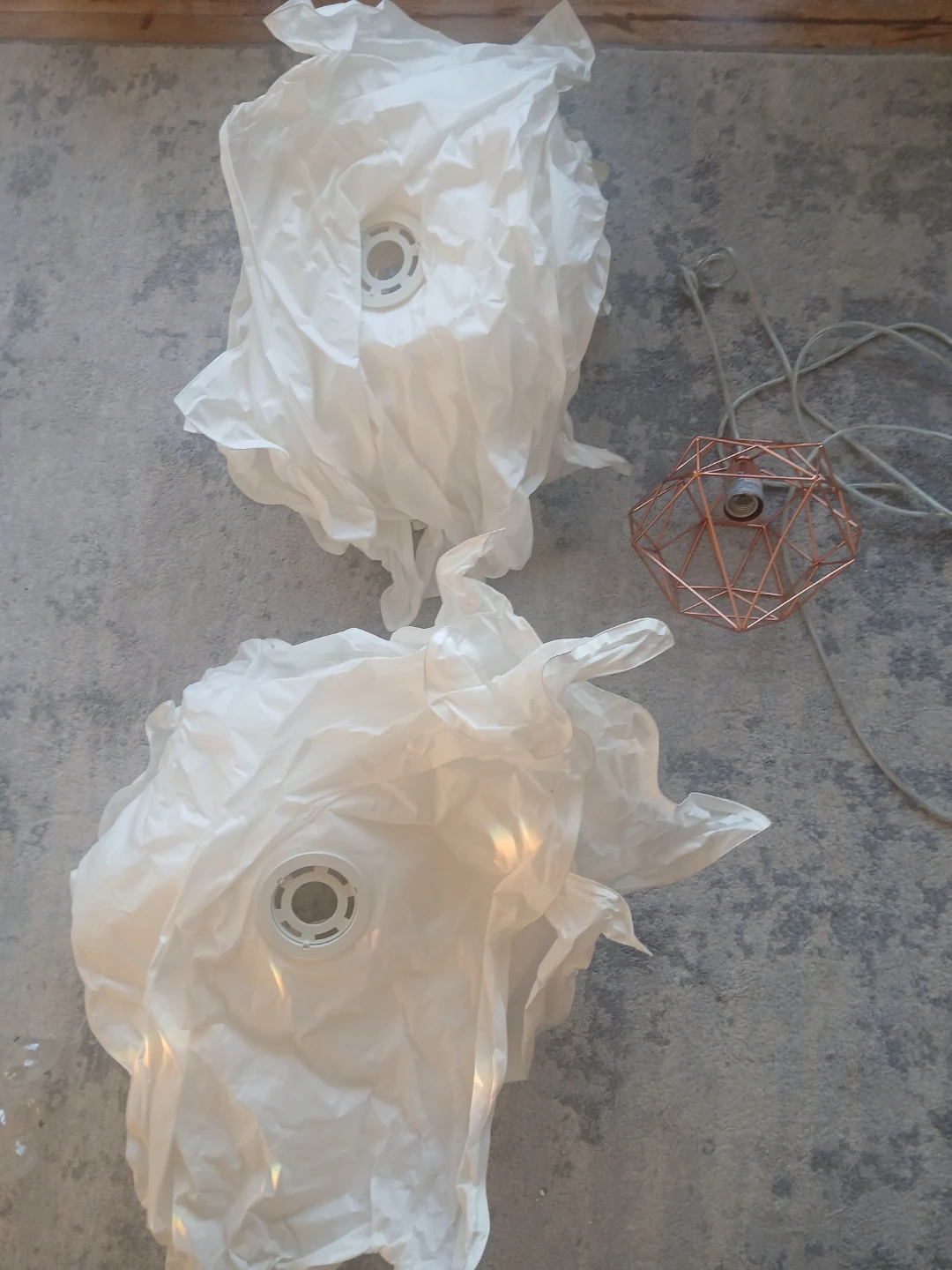 2 Ikea KRUSNING Paper Lamp / Geometric Copper Pendant Light - photo 2