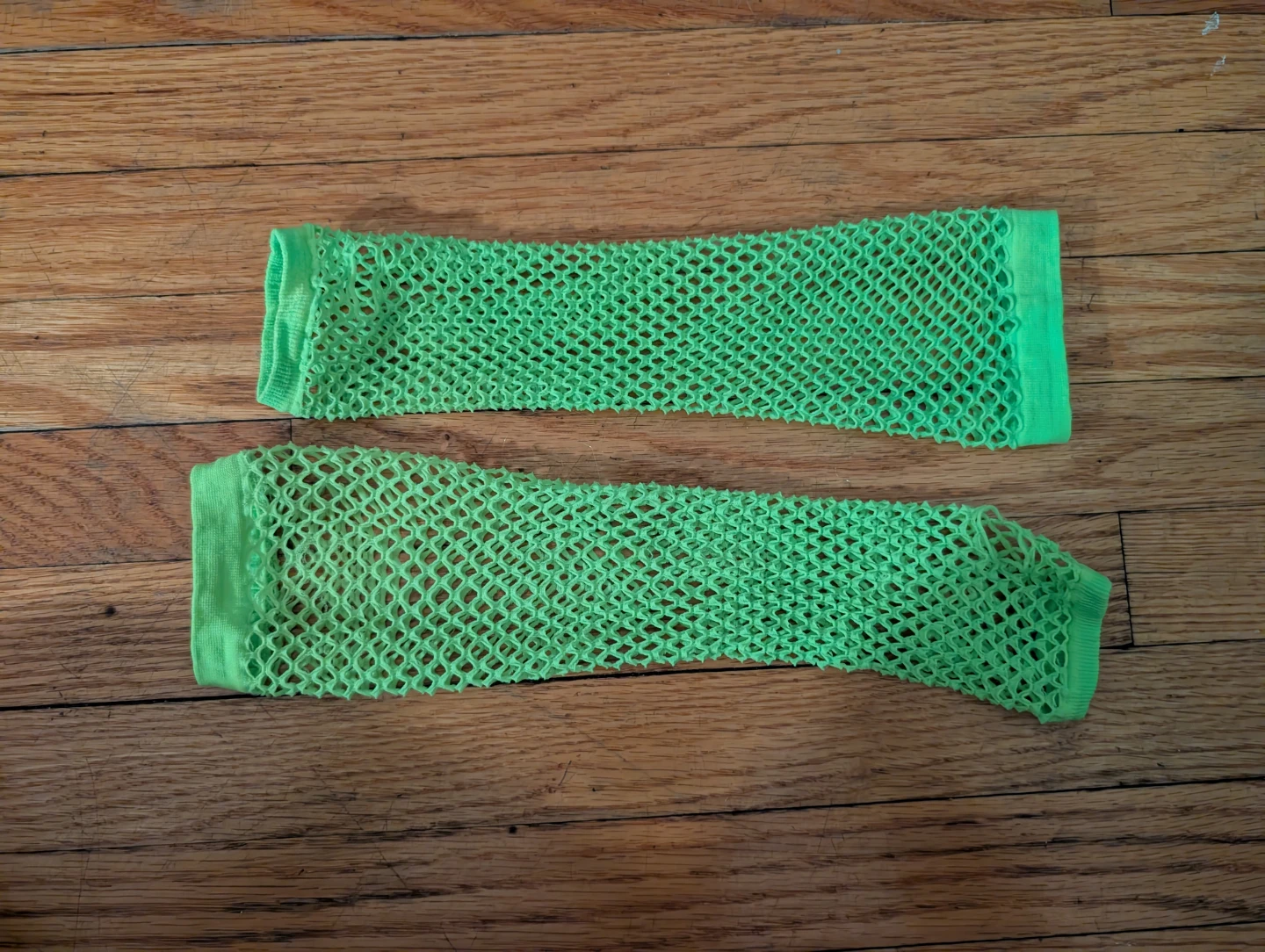 Neon Green Fishnet Arm Warmers