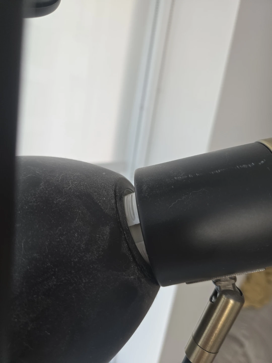 Black Dual Head Floor Lamp with Brass Accents - photo 2