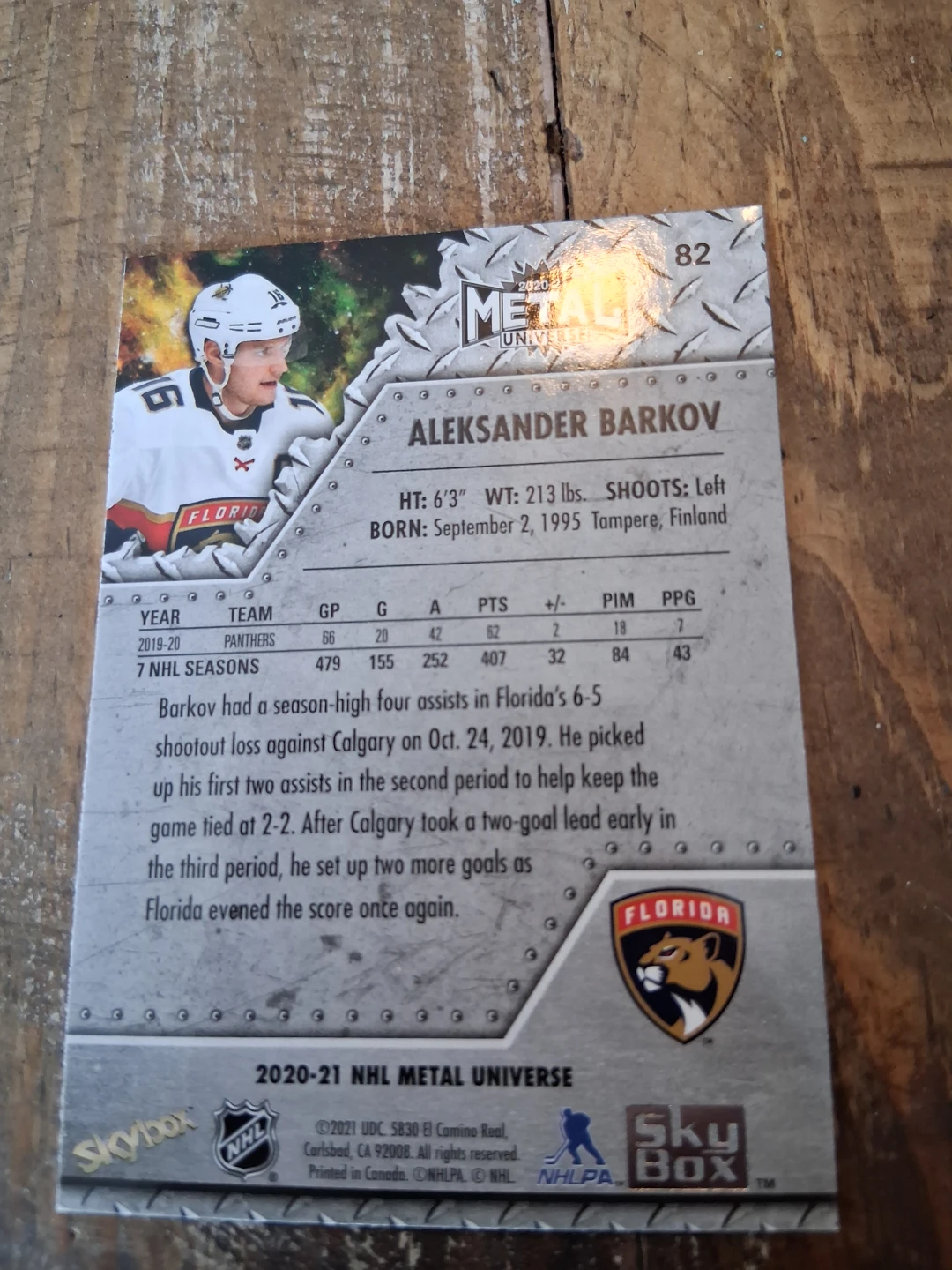 Aleksander Barkov 2020-21 NHL Metal Universe Card