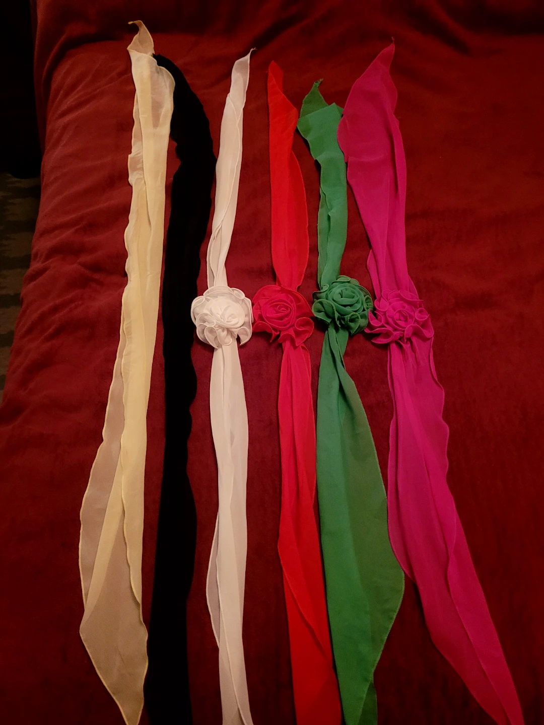 Colorful Sheer Scarves with Flower Detail🥕 freecylle