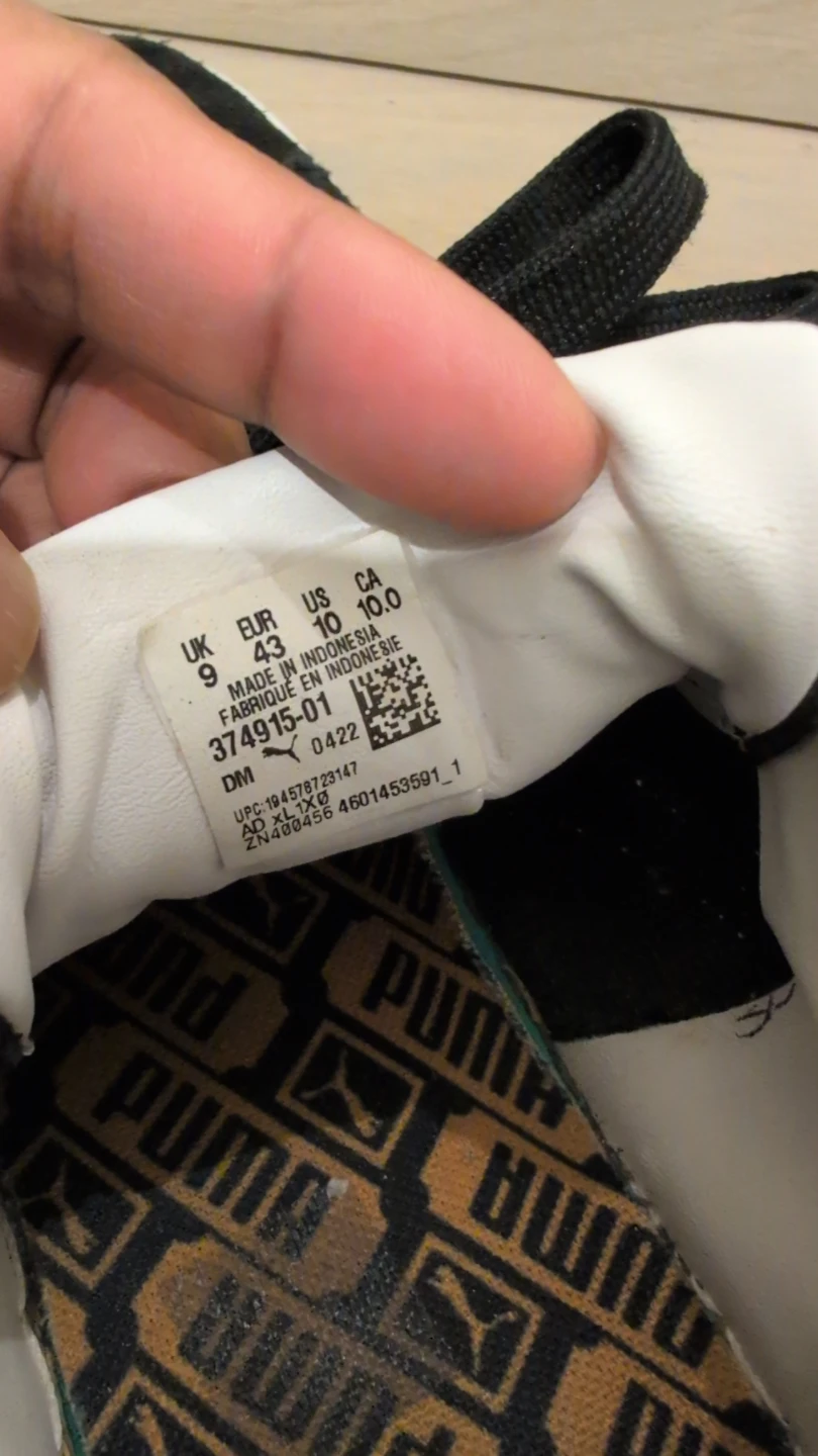 Puma Suede Black & White Shoes - Size 10 - photo 2