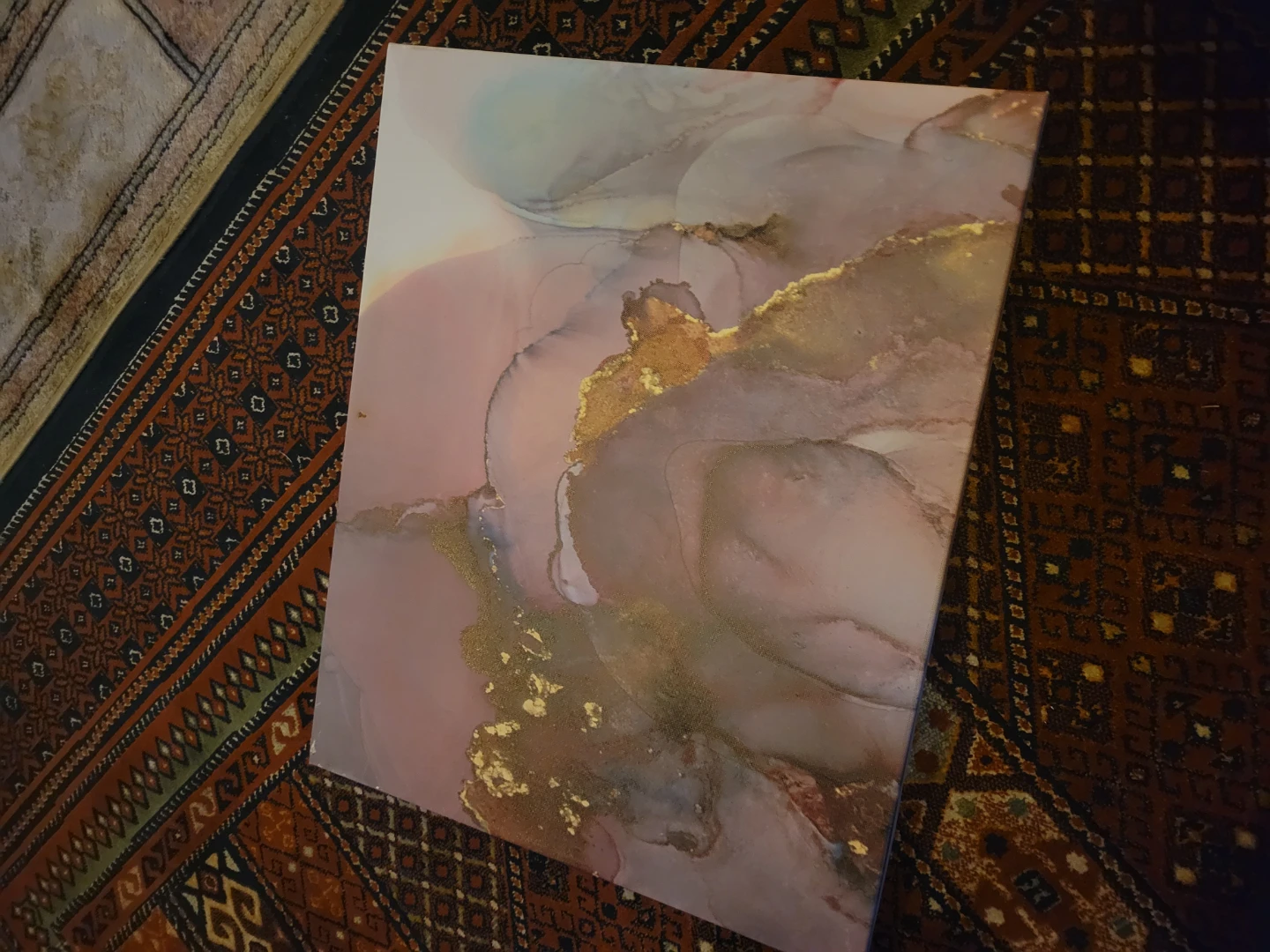 Abstract Art Print with Gold Accents