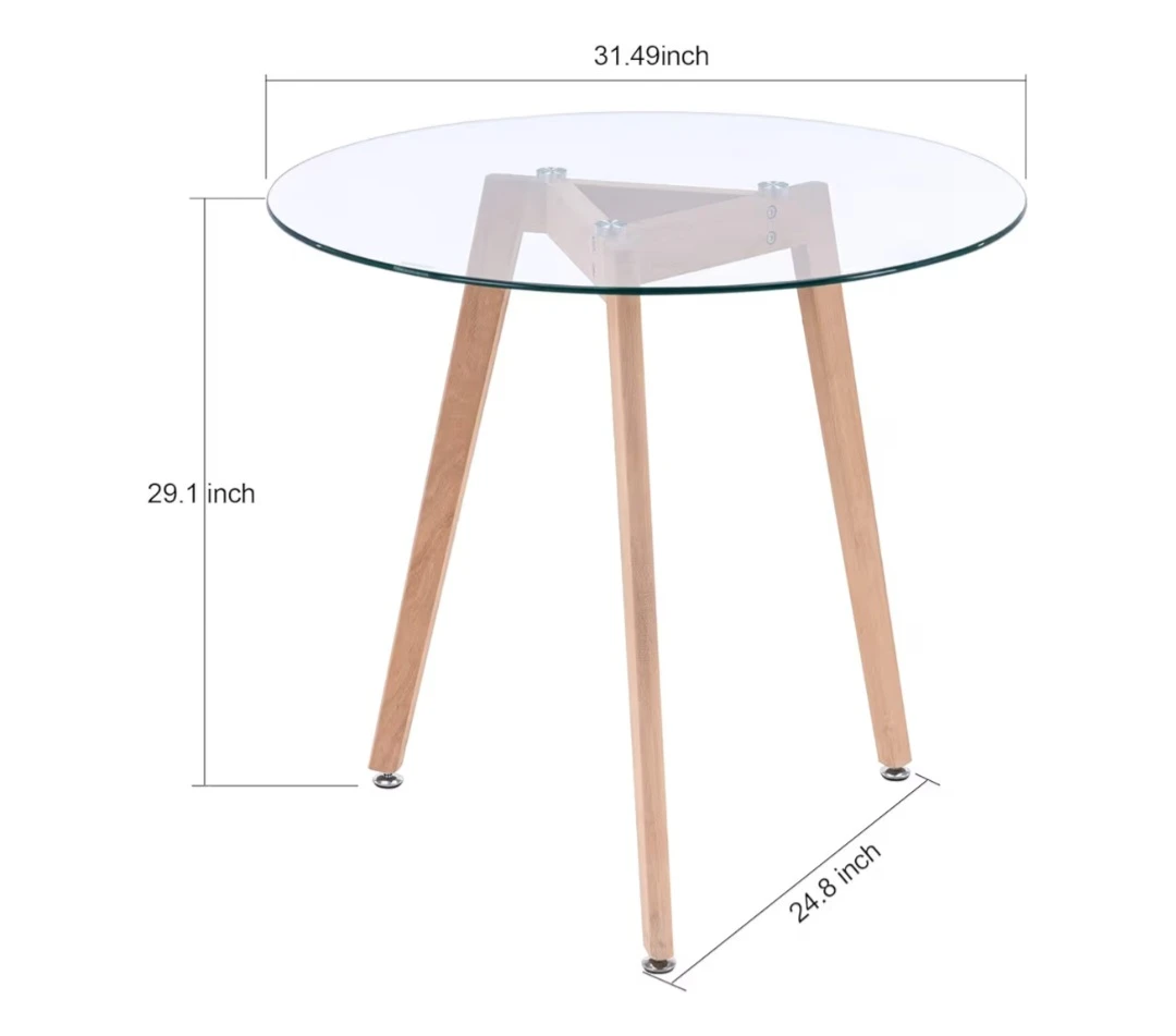 Round Glass Dining Table with 2 Chairs - photo 2