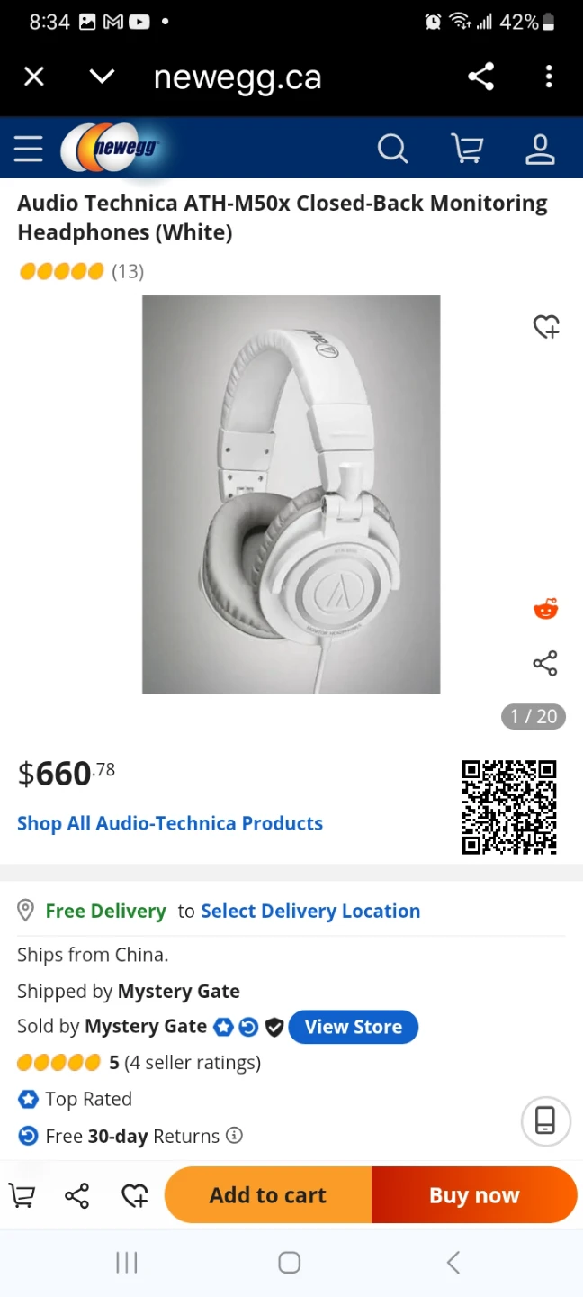 Audio Technica ATH-M50x White Headphones - photo 5