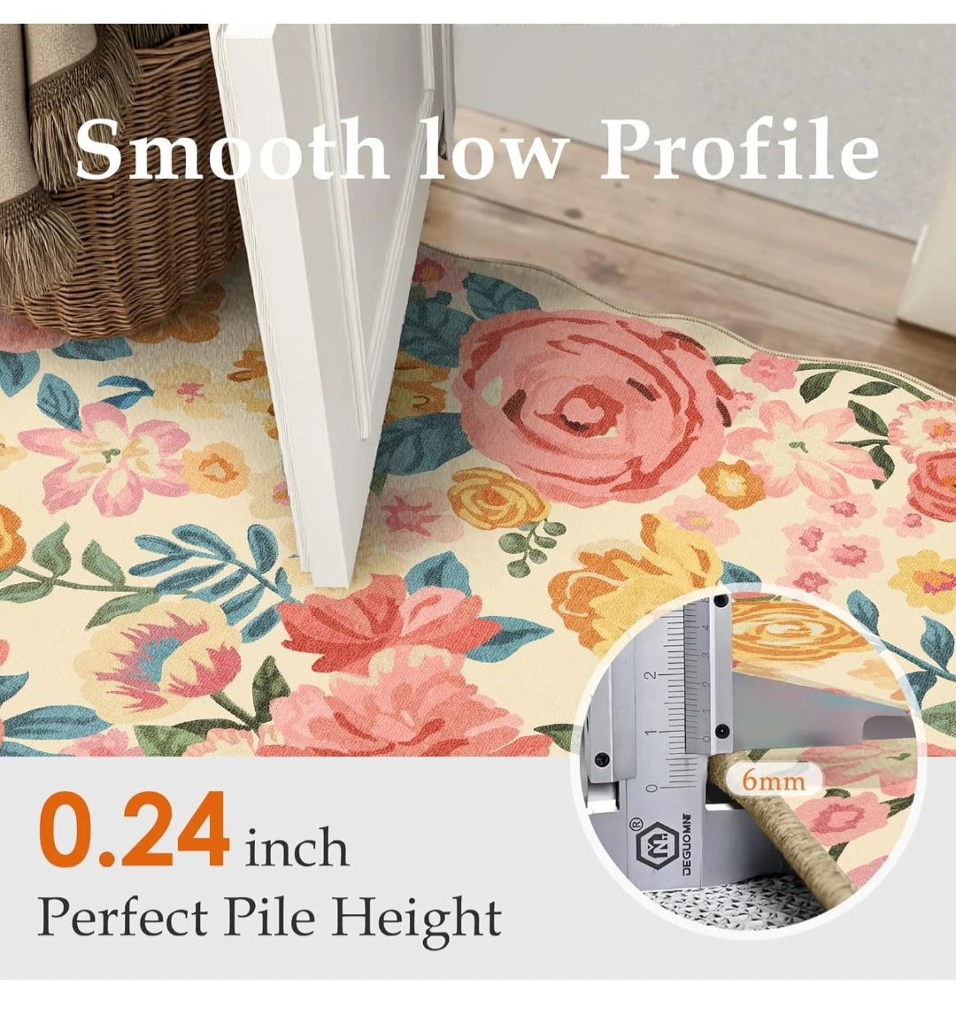 Beige Floral Area Rug 8x10 - photo 4
