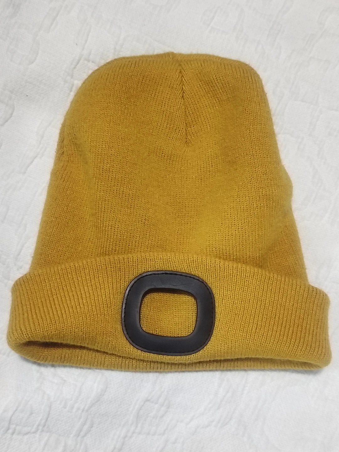 Yellow Beanie with 'O' Detail