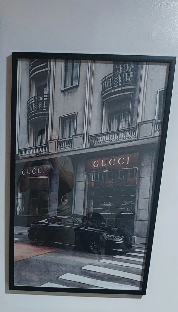 Gucci Car and Building Art Print