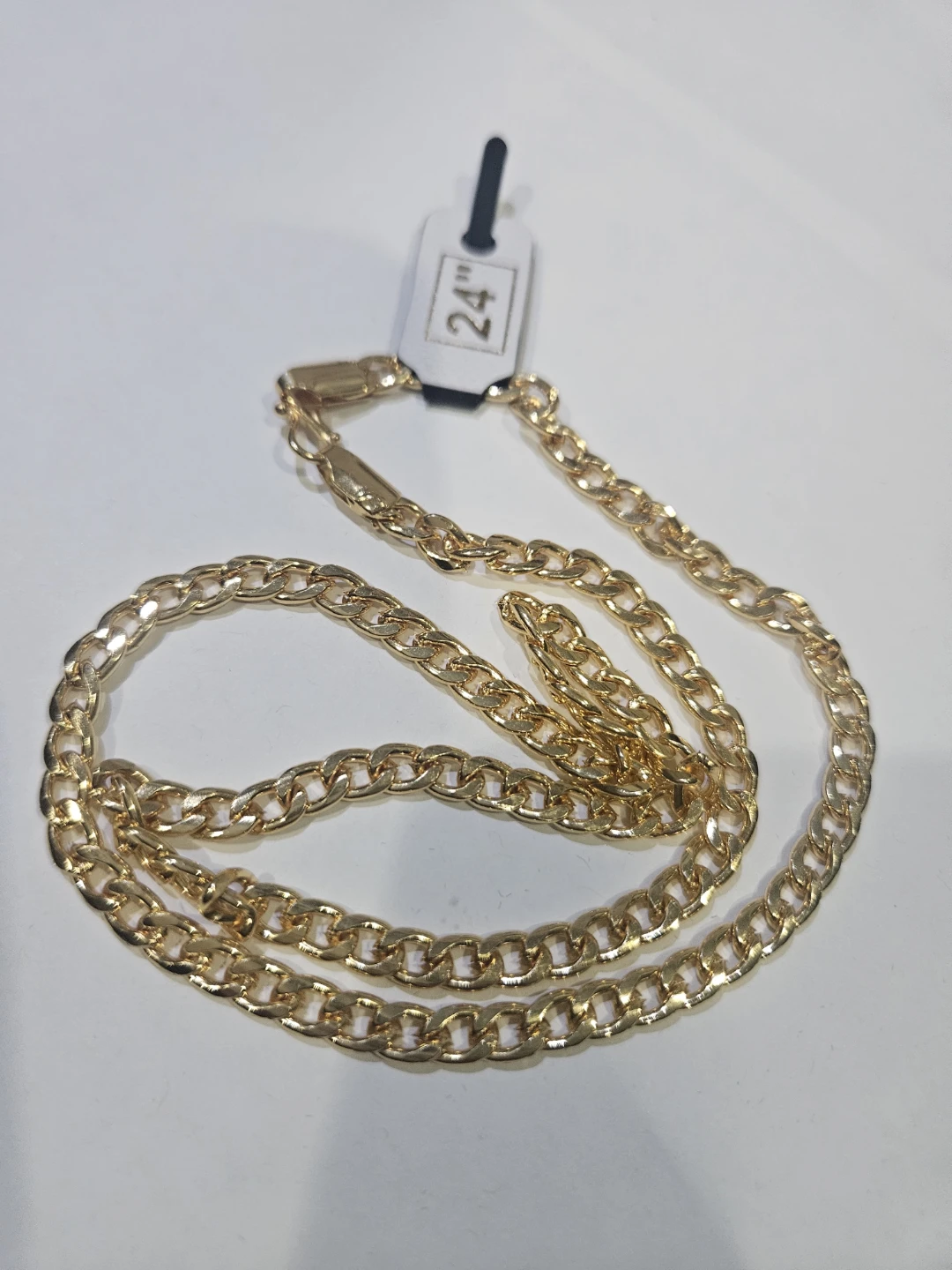24" Gold Tone Chain Necklace 24k gold plated