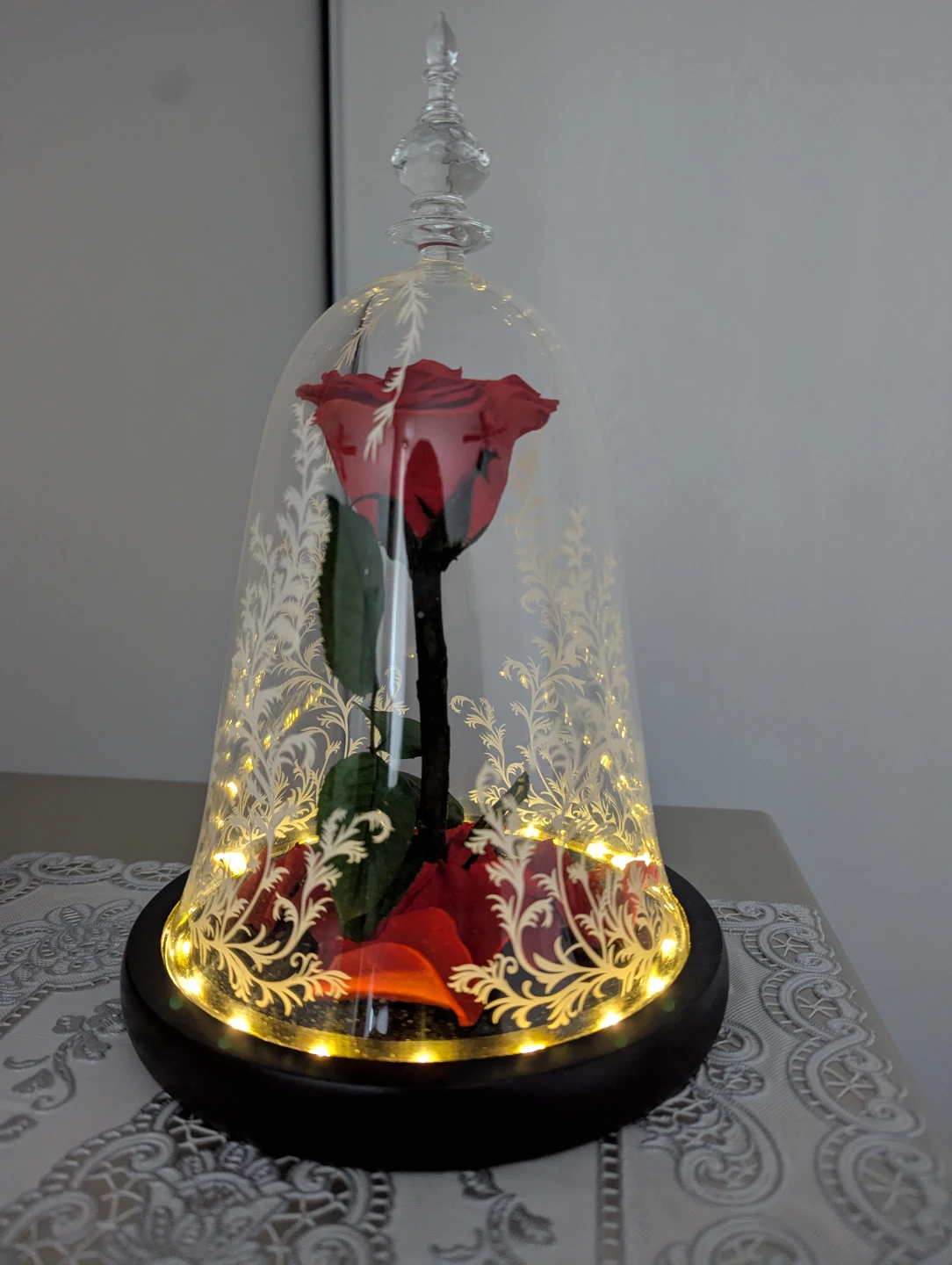Enchanted Rose in Glass Dome