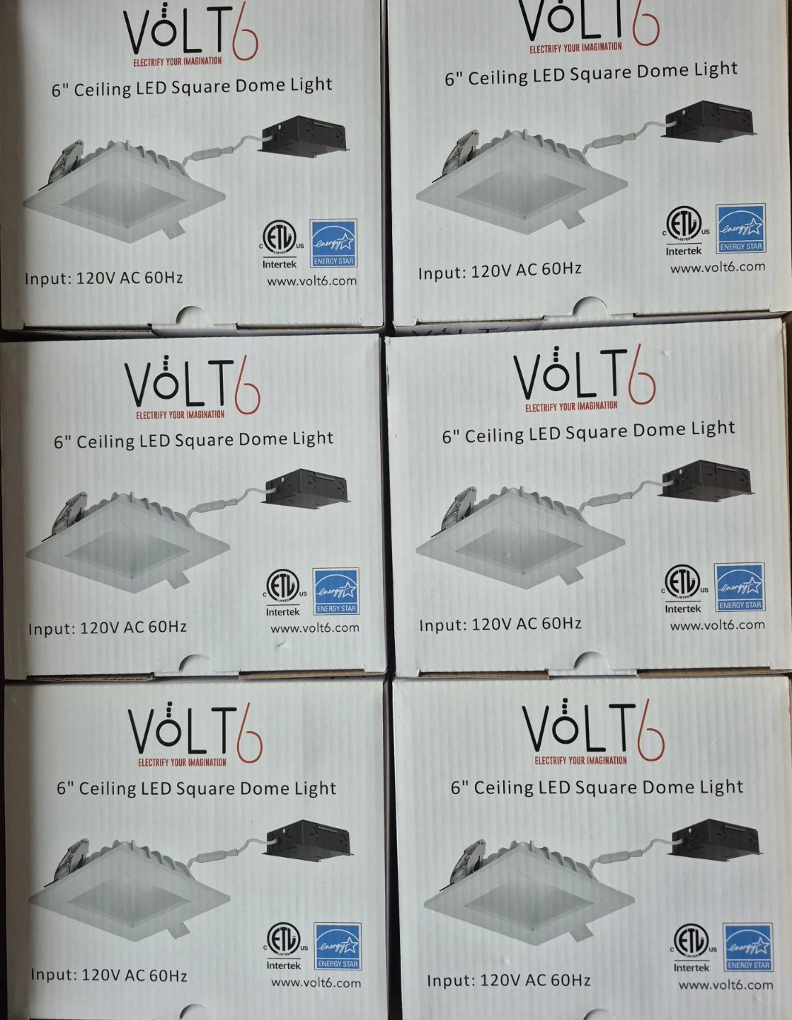 Pot light Volt6 6" Ceiling LED Square Dome Light - White - photo 3
