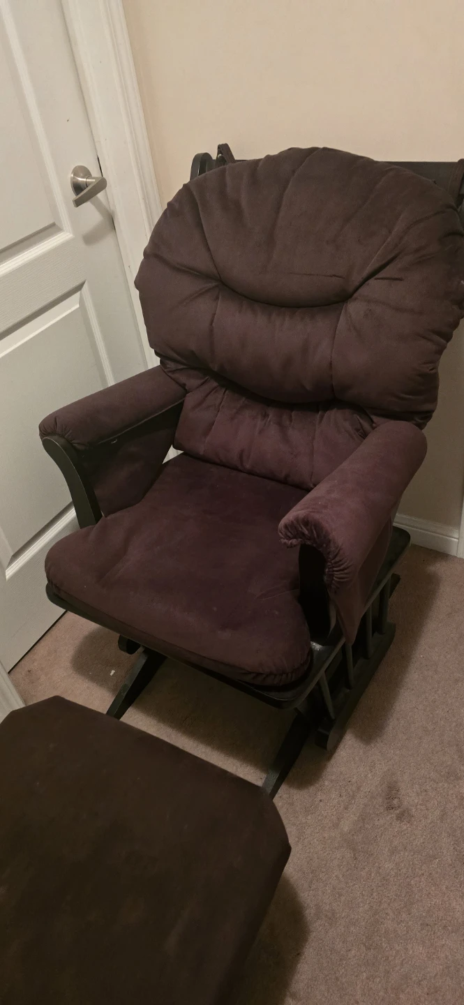 Brown Glider Rocker Chair with Ottoman - photo 2