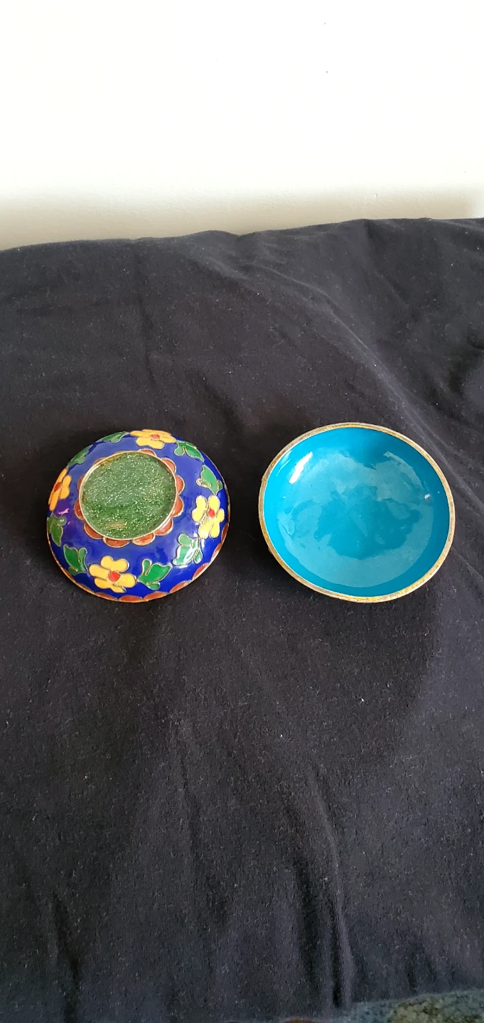 Decorative Trinket Box with Floral Cloisonné Design - photo 2