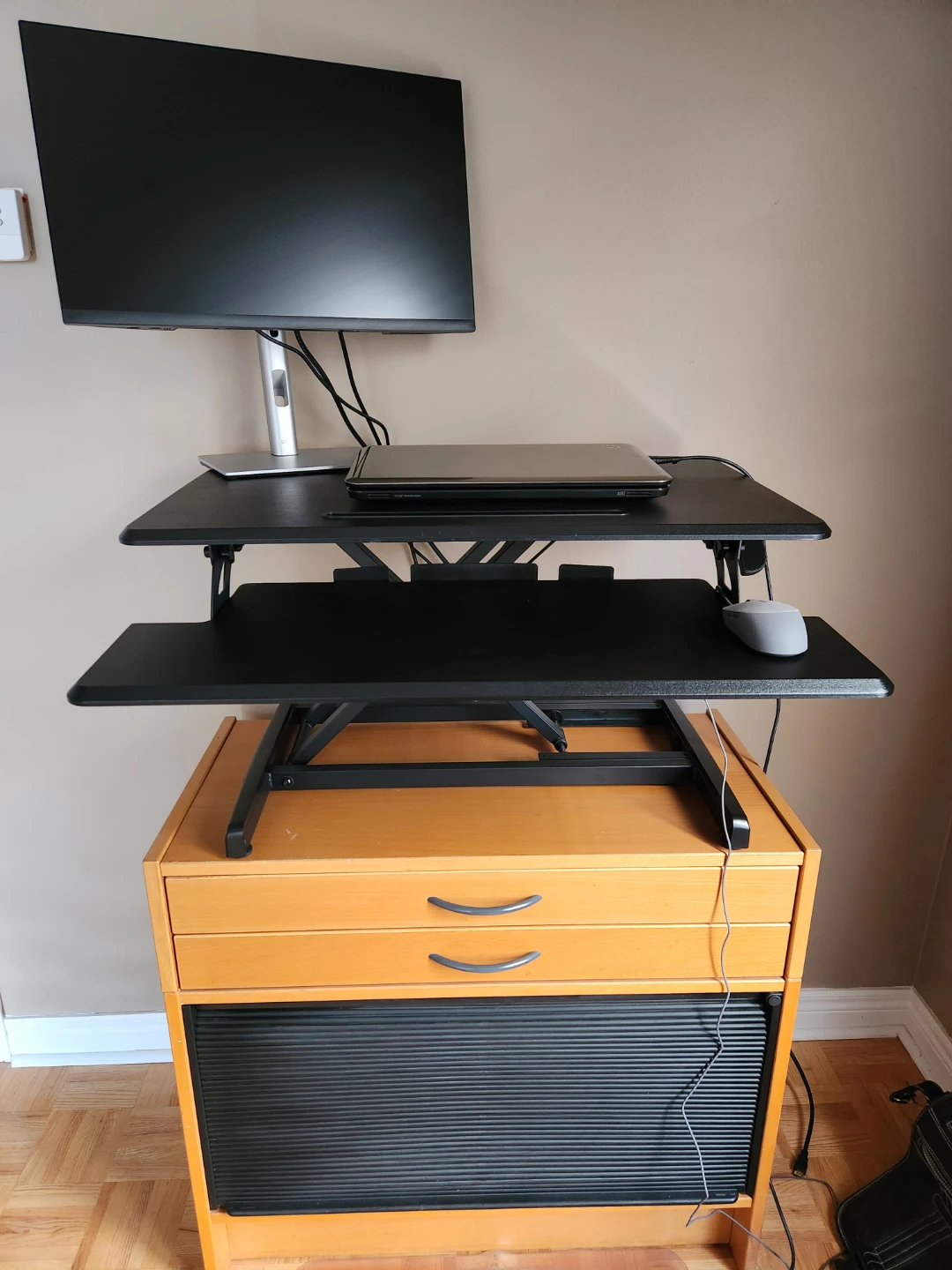 Seville Classics Airlift Height Adjustable Sit Desk Riser