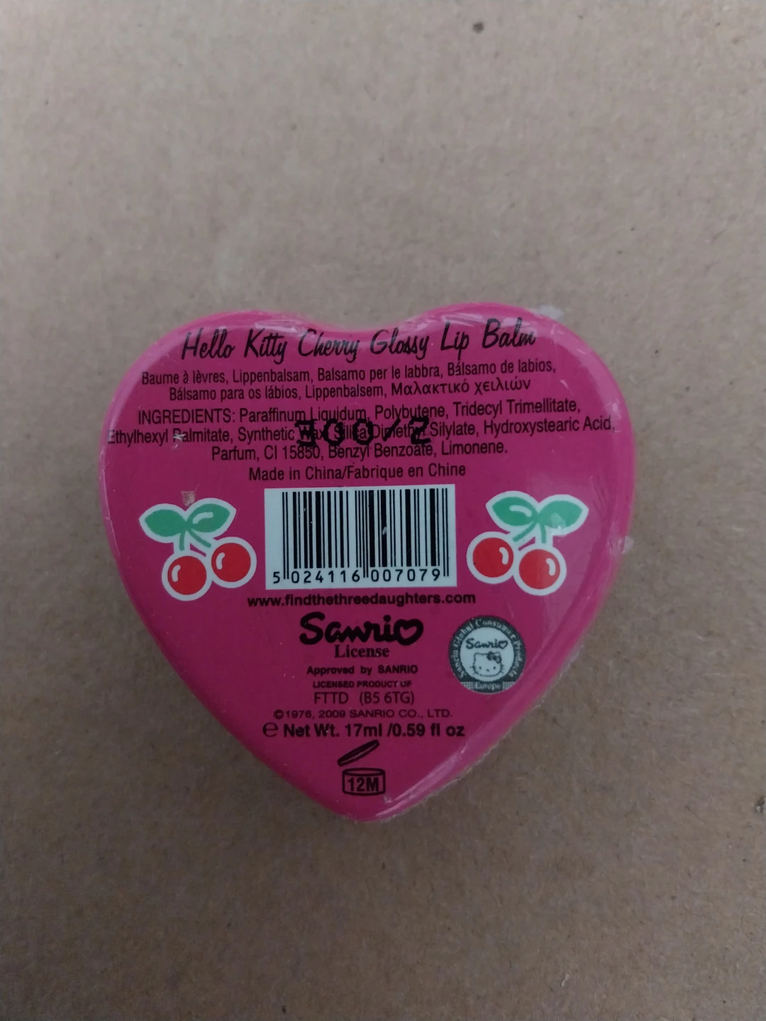 Hello Kitty Cherry Glossy Lip Balm Heart Shape - photo 2