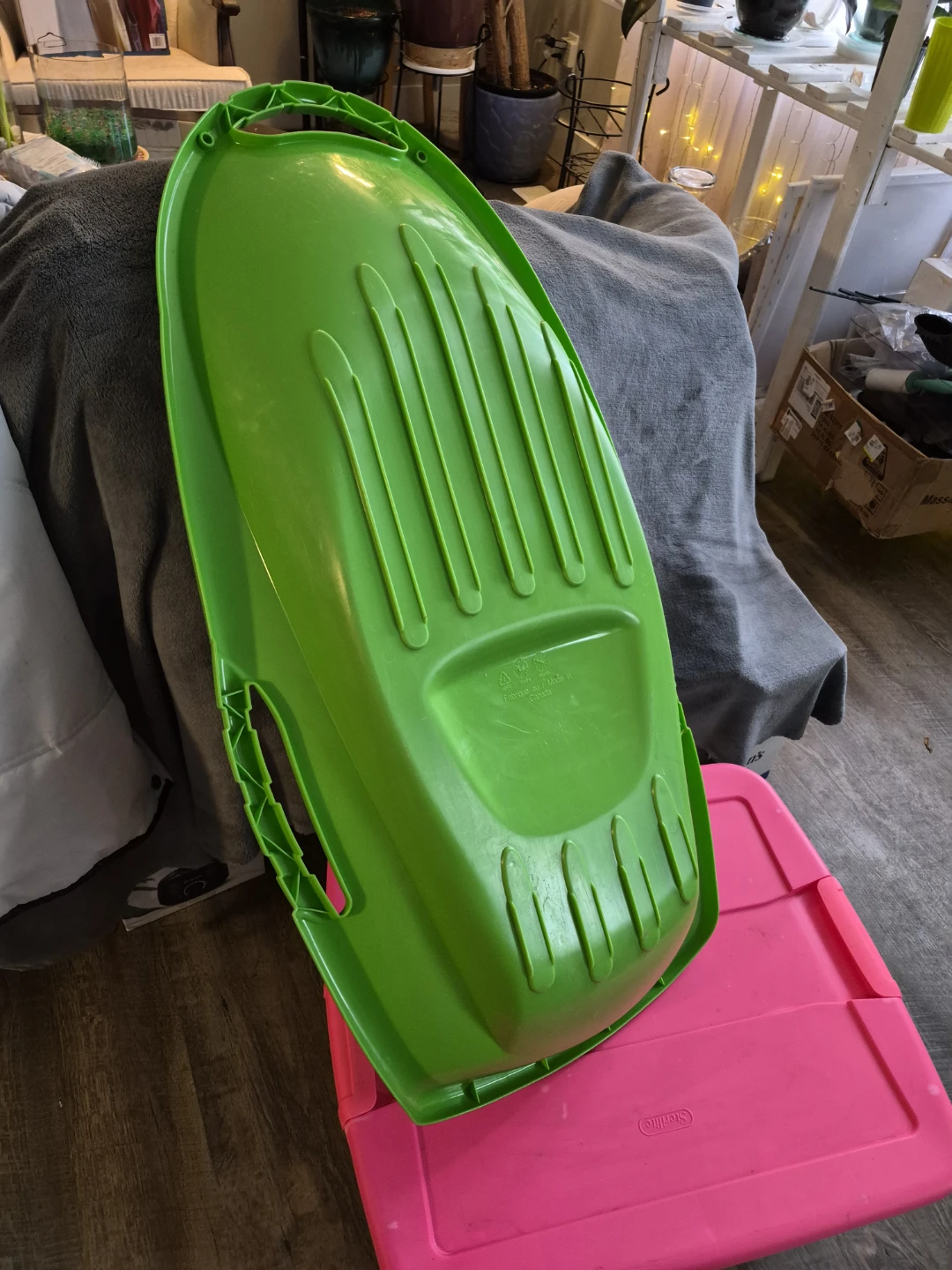 Green Plastic Toboggan Sled - PELICAN - photo 2