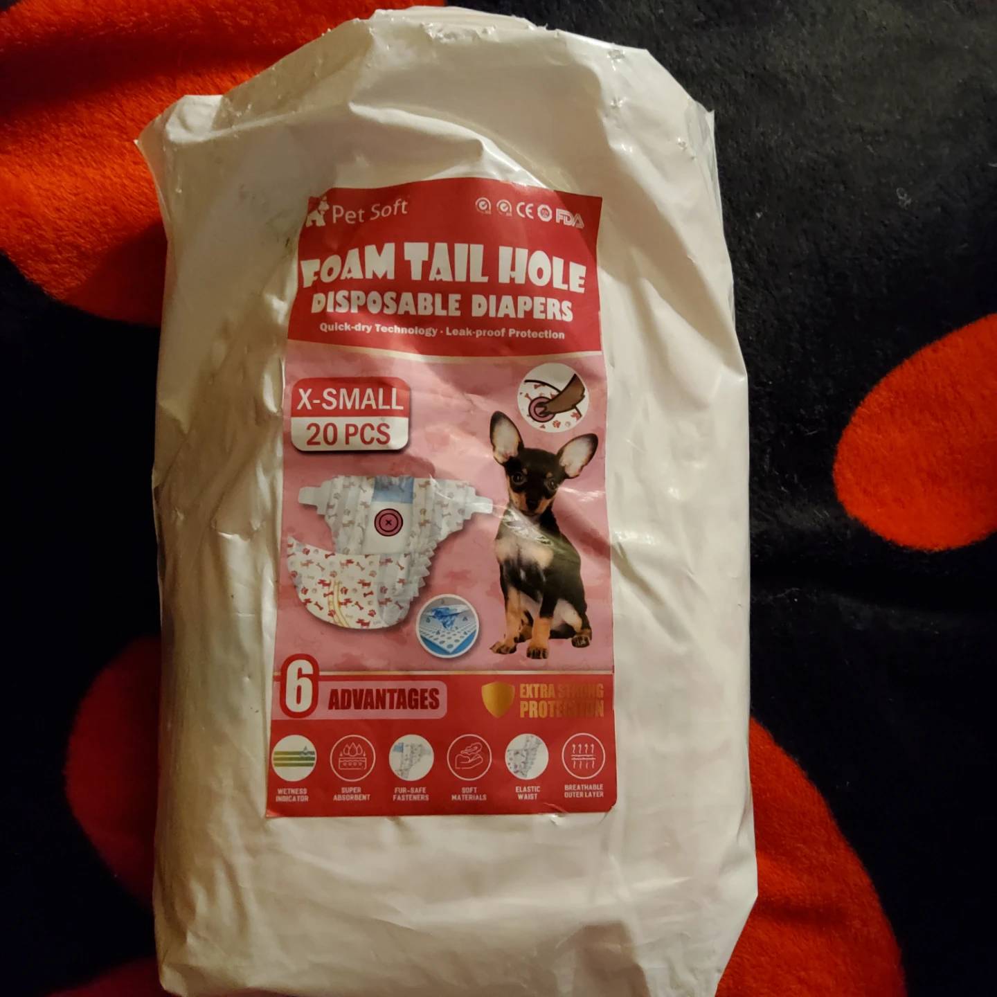 Pet Soft Foam Tail Hole Disposable Diapers