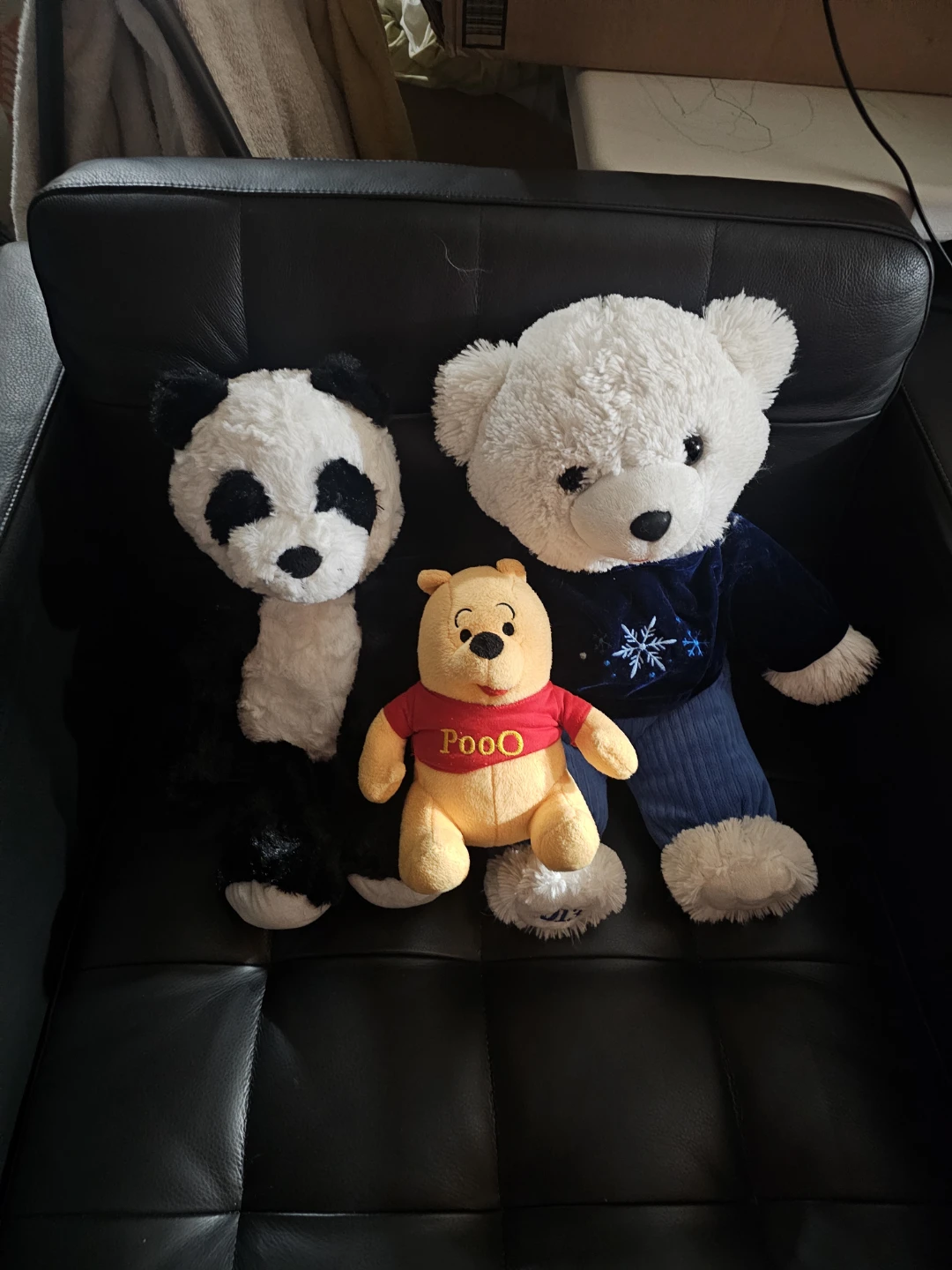 Plush Toys - Panda, Winnie the Pooh, and Winter Bear