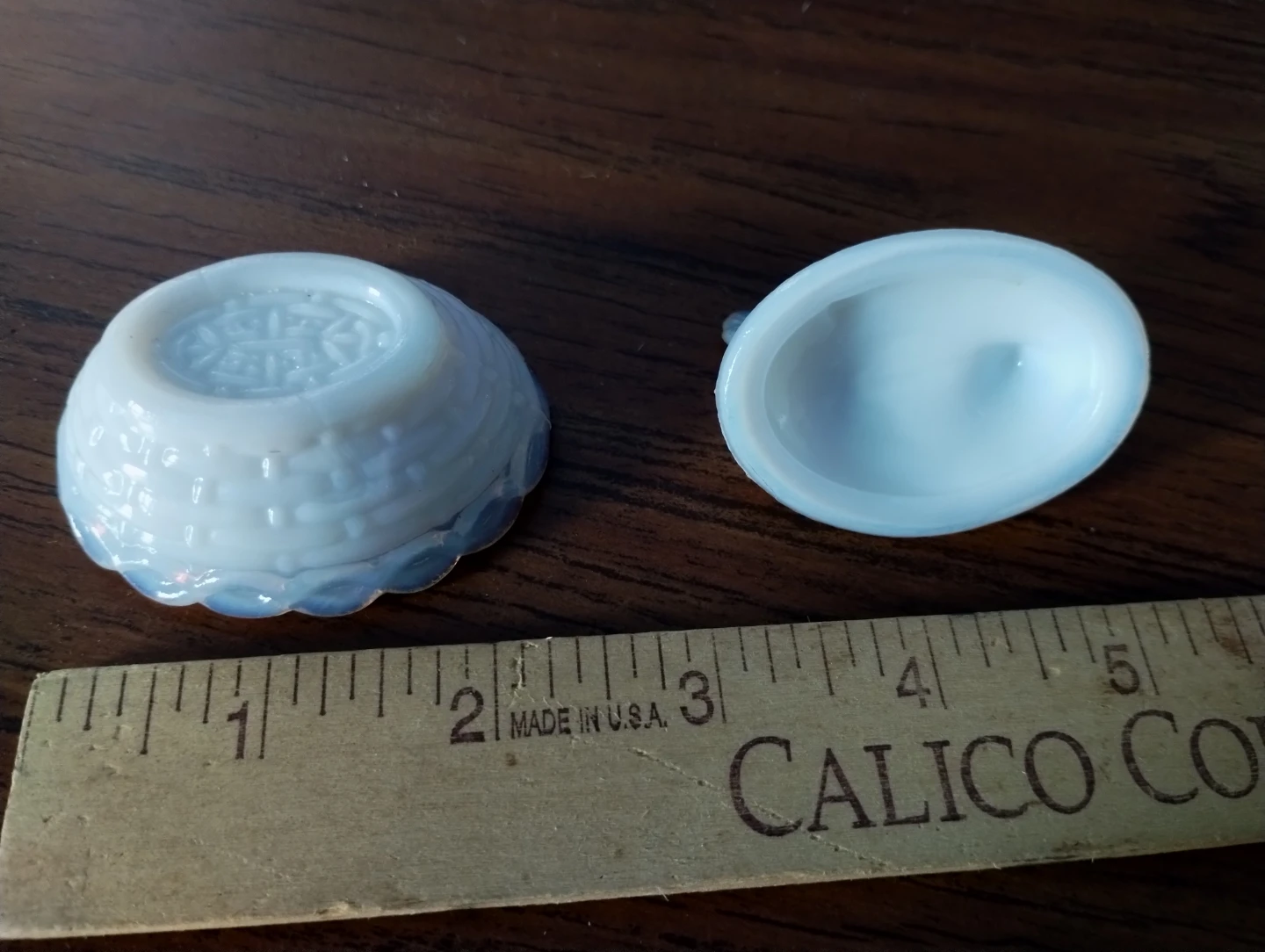 Vintage Opalescent Glass Hen on Nest Trinket Dish - photo 3