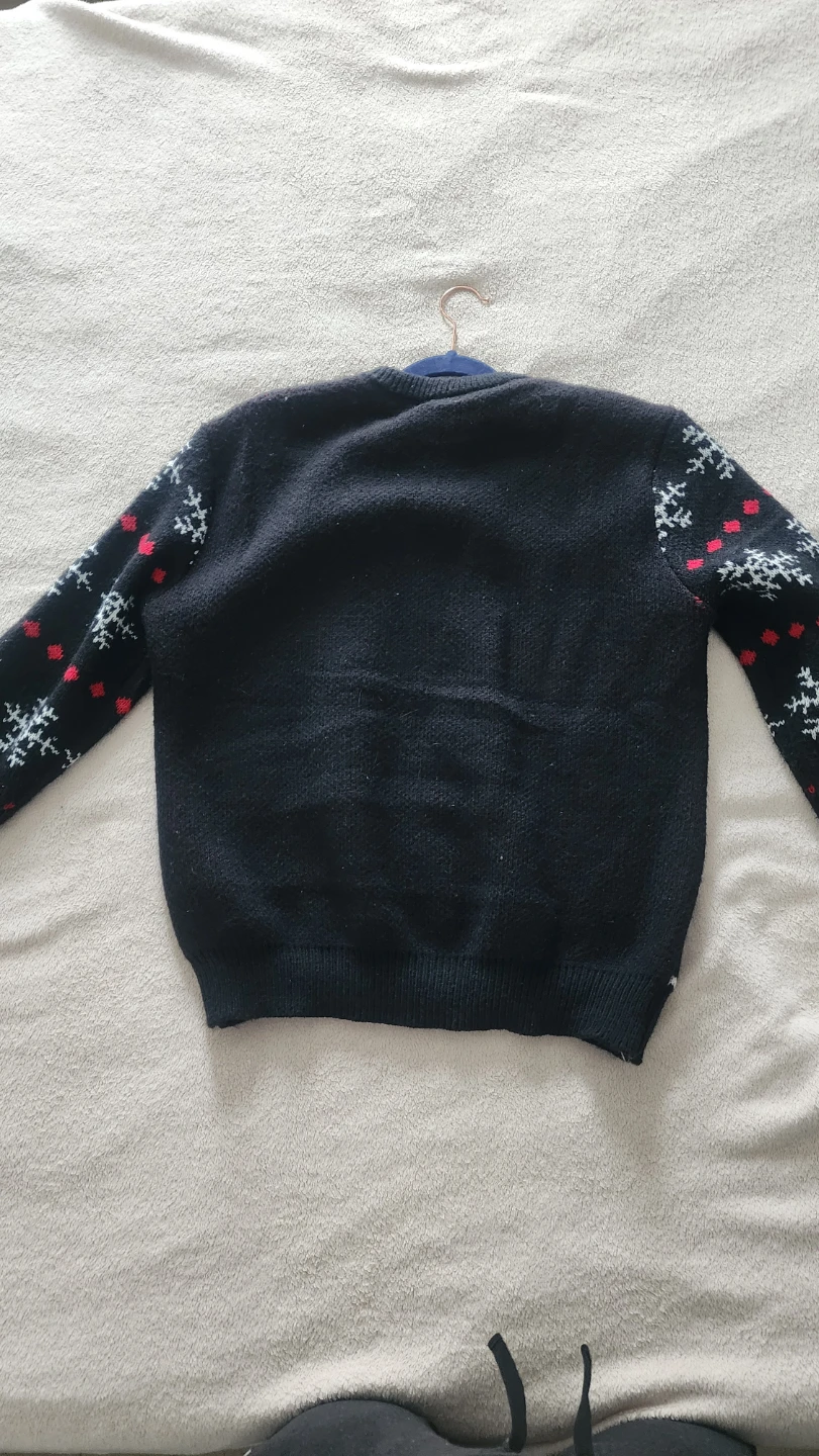 Snowflake "Ho Ho Ho" Santa Christmas Sweater - photo 2