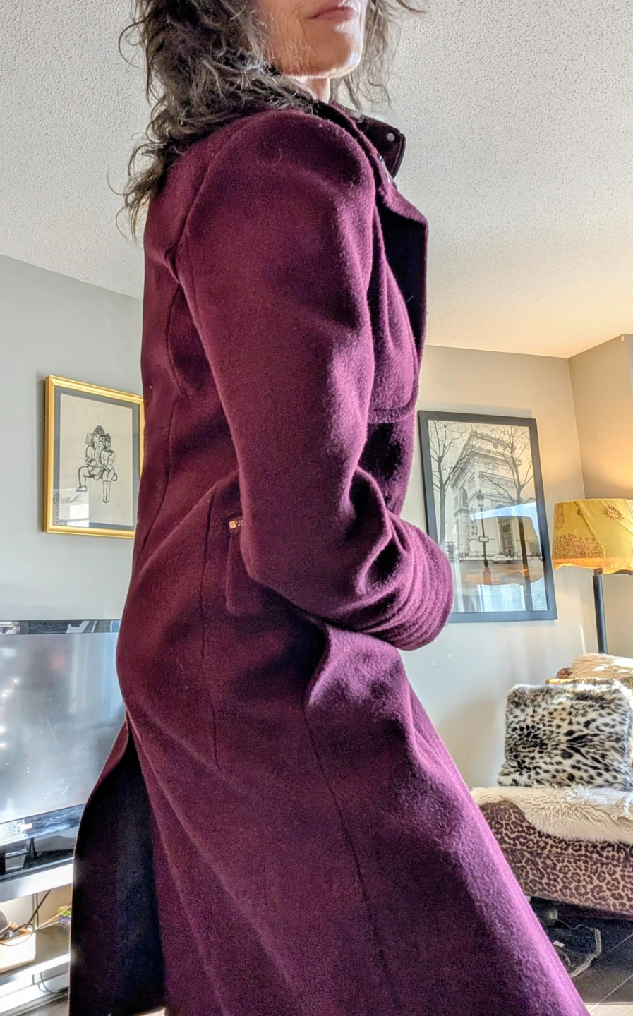 🥕Karl Lagerfeld Plum Wool Blend Coat XS/TP - photo 5