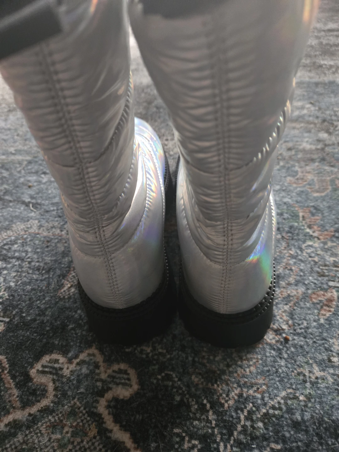 Silver Puffer Winter Boots - Size 9 - photo 2