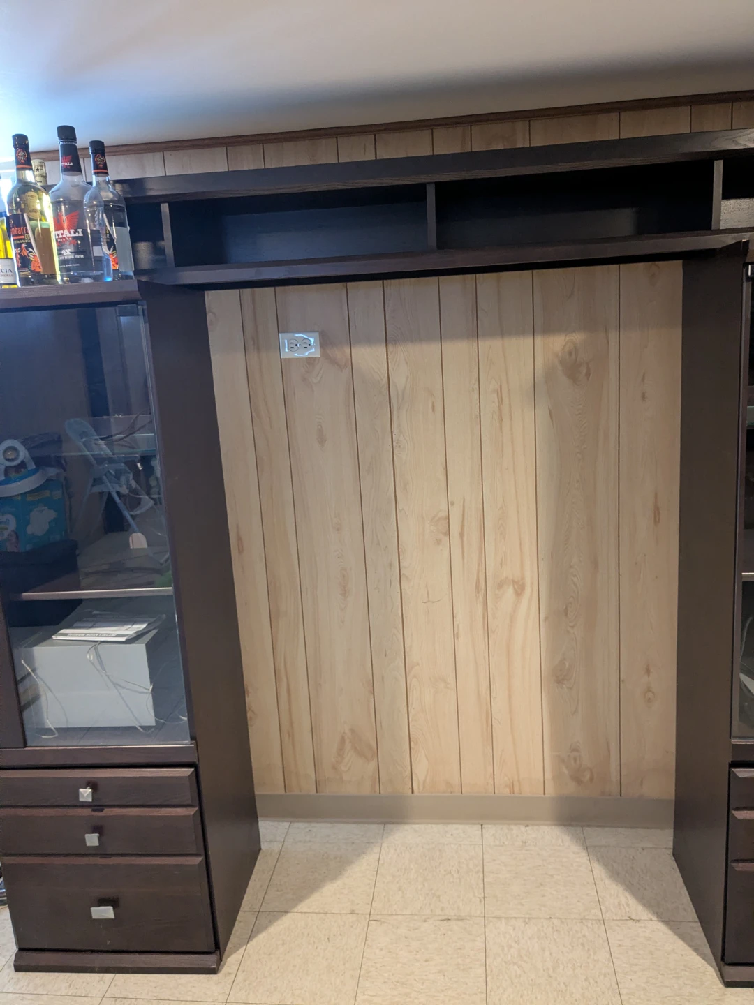 Custom Built-In Entertainment / Storage Unit with Upper Shelf - photo 4