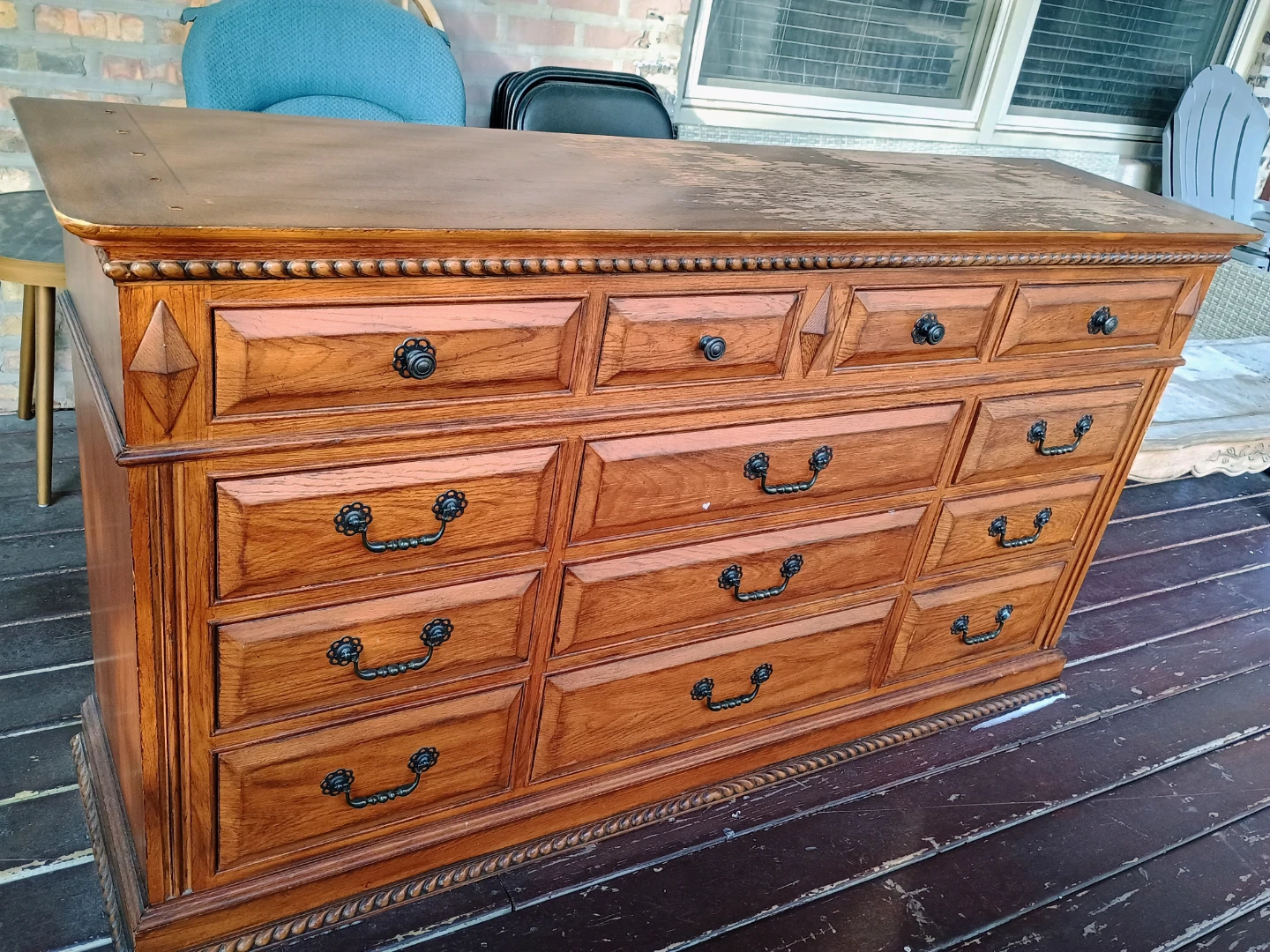 Wooden Dresser with 12 Drawers