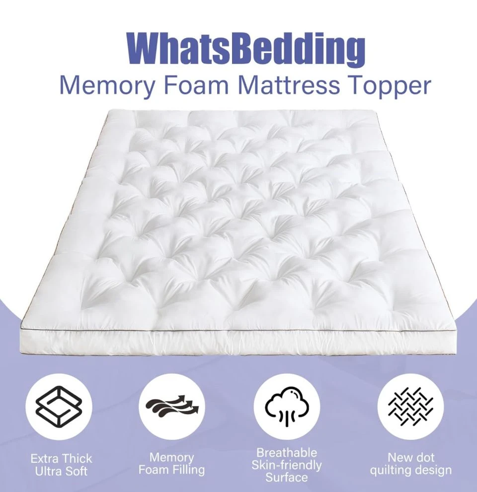 WhatsBedding 4 Inch Mattress Topper 80x60x4 - NEW - photo 2
