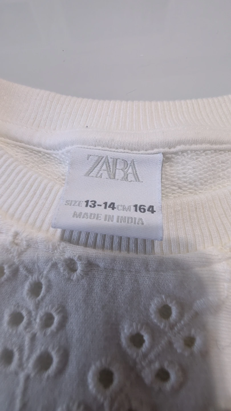 Zara White Eyelet Sweatshirt - Size 13-14 - photo 2