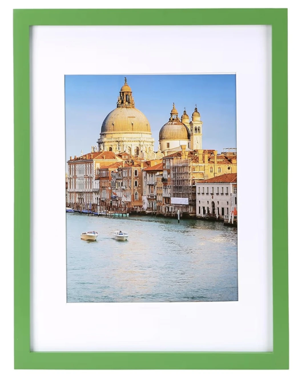 Green Wood Picture Frame with Mat (12"x15" Without Mat)