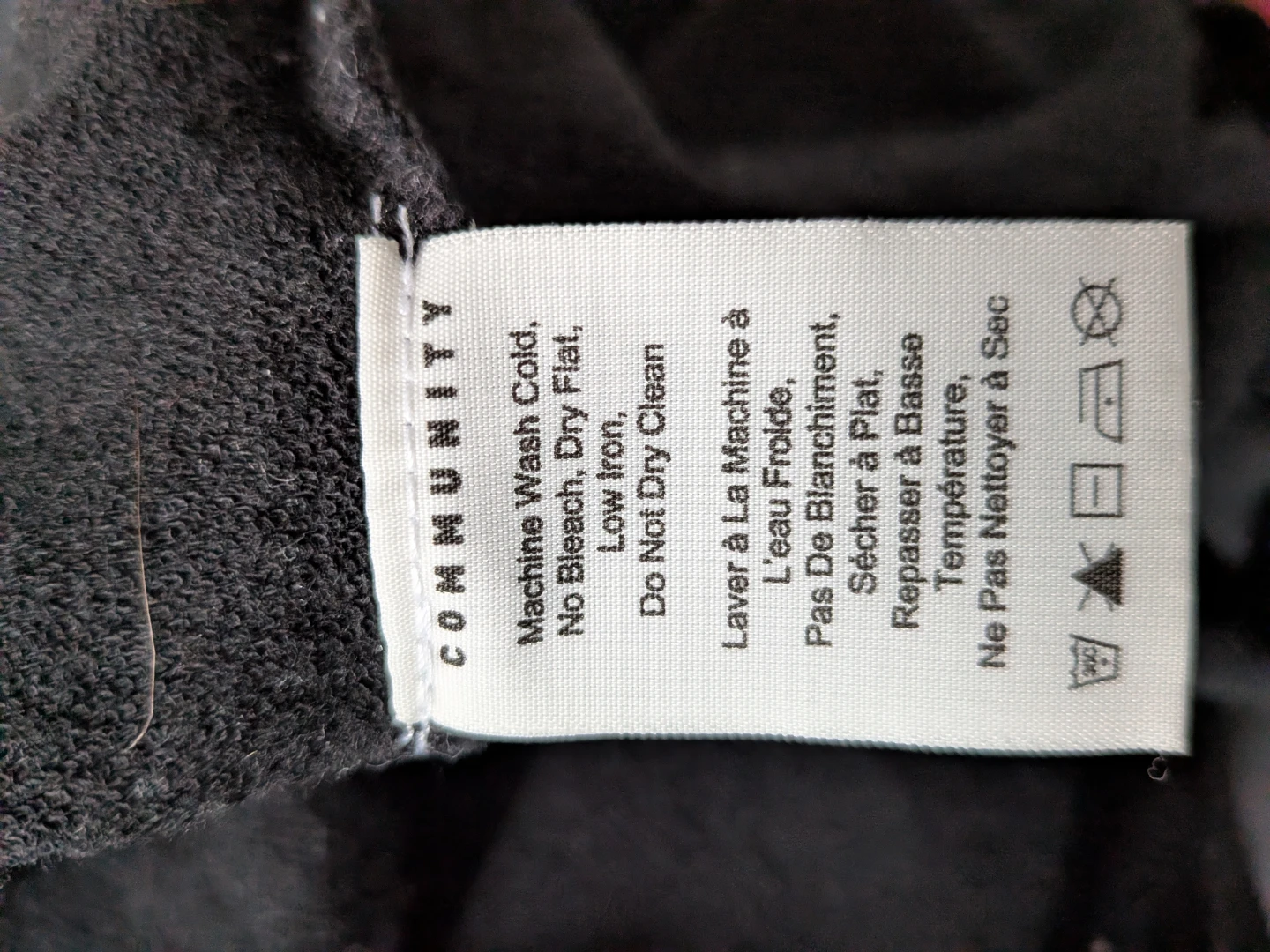 Community Black Long Sleeve Top - Size L