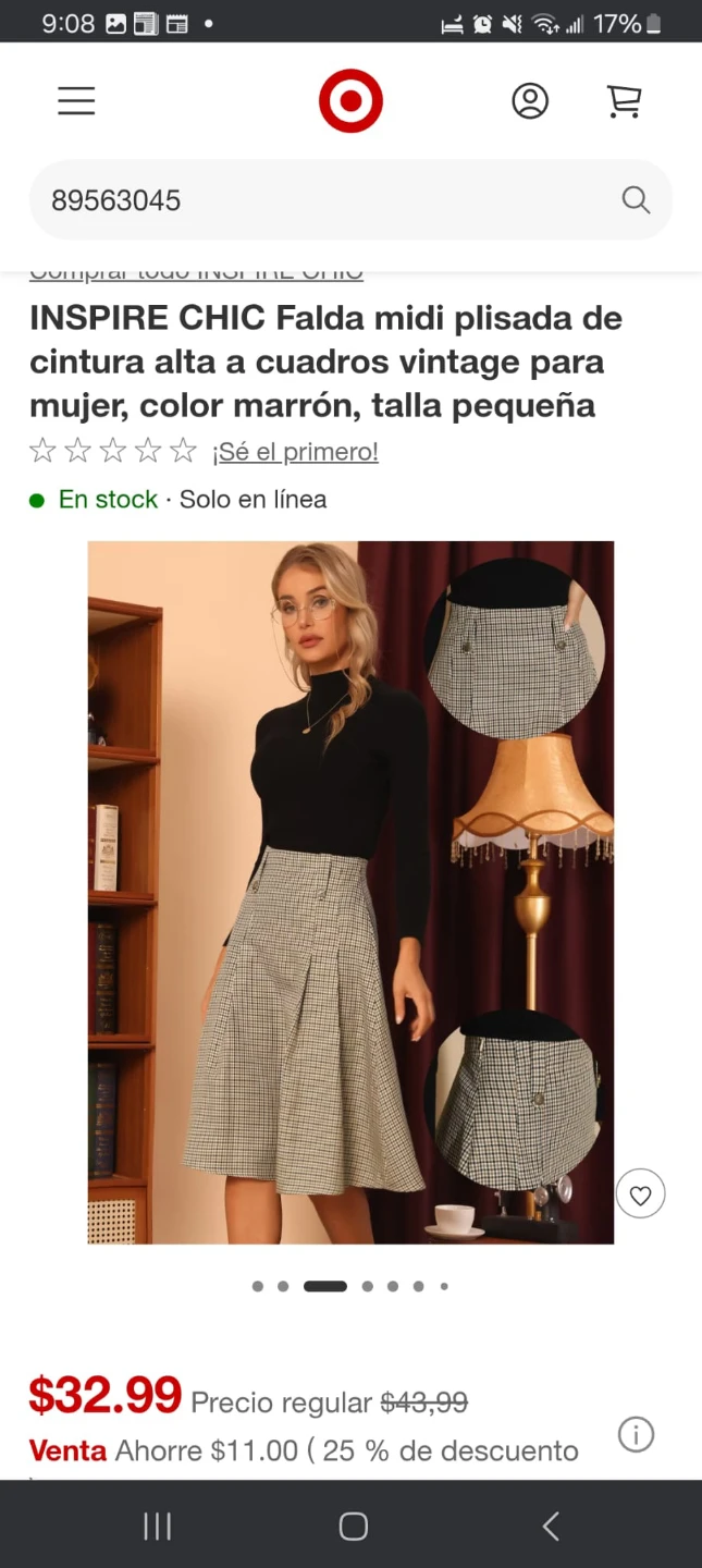 INSPIRE CHIC Plaid Midi Skirt - Small