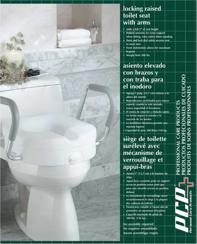 PCP 7017 Elevated Toilet Seat with Arms - photo 2