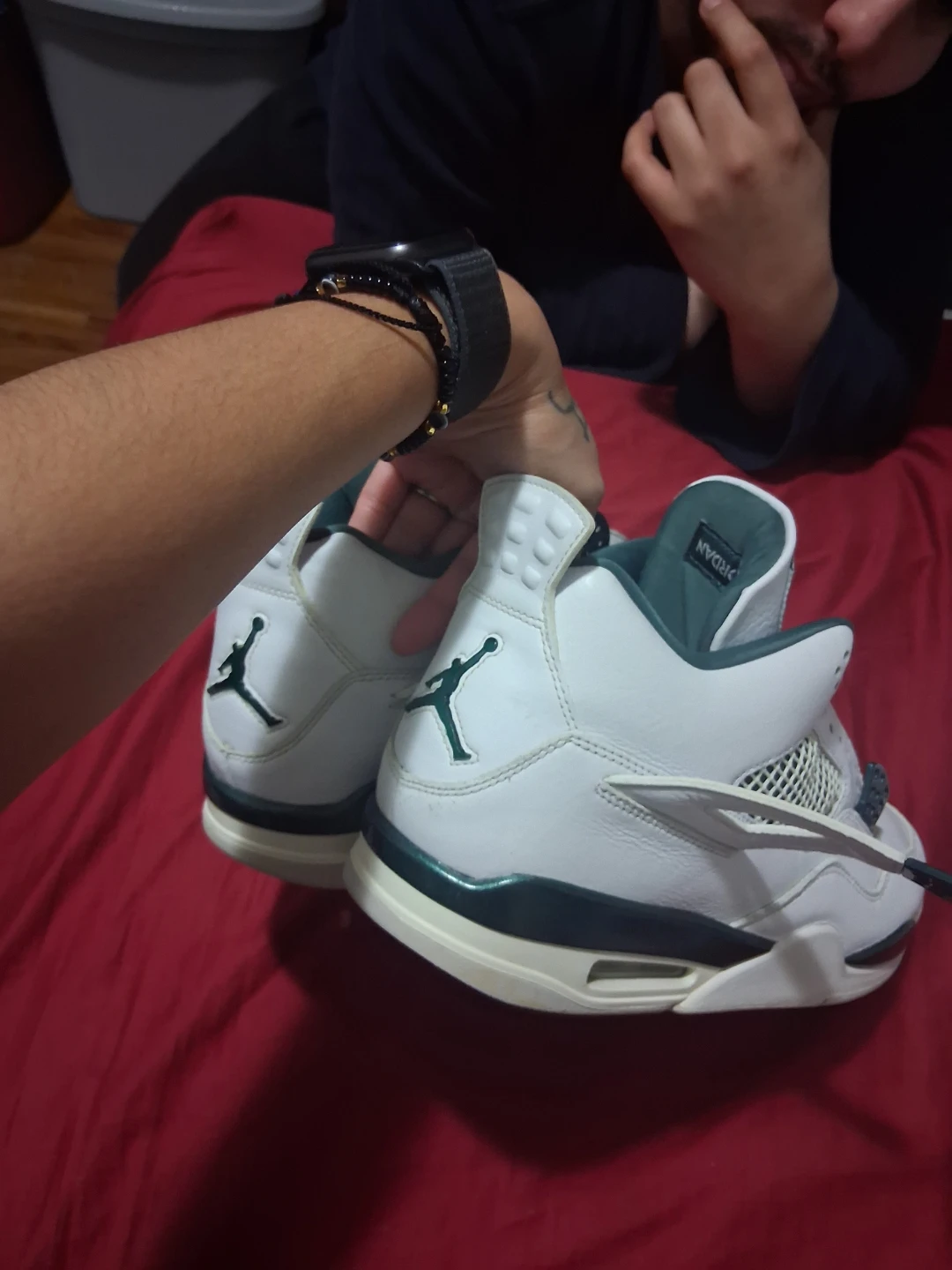 Jordan 4 Retro "Bred" White/Green Men's Sneakers - photo 3