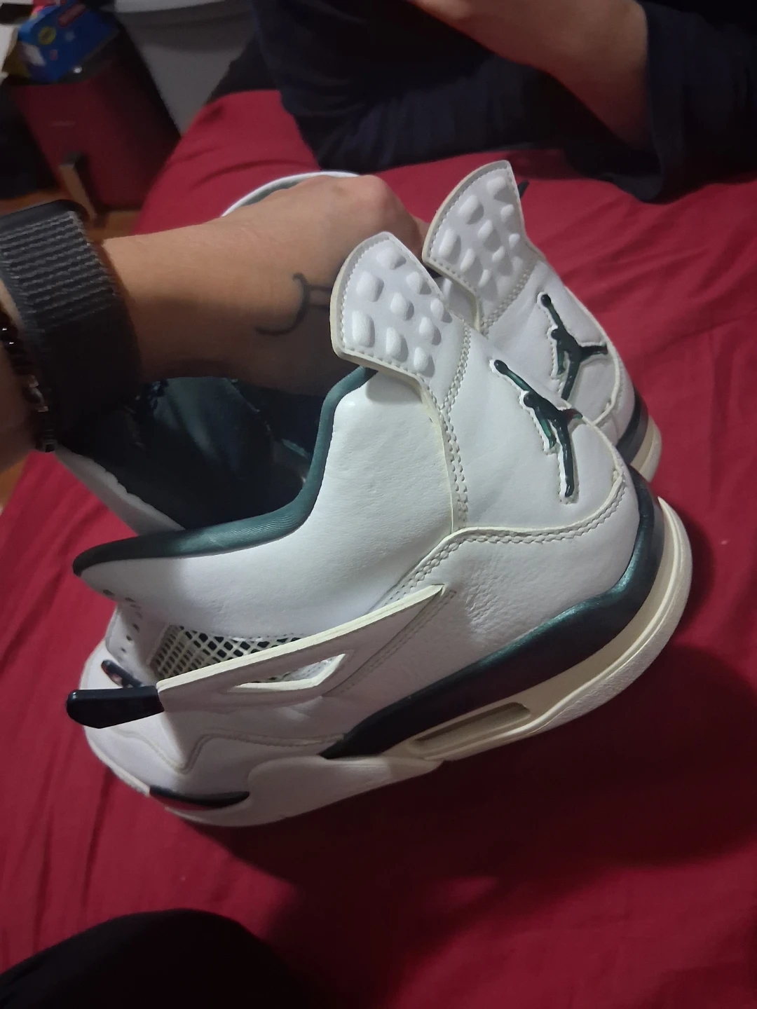 Jordan 4 Retro "Bred" White/Green Men's Sneakers - photo 5