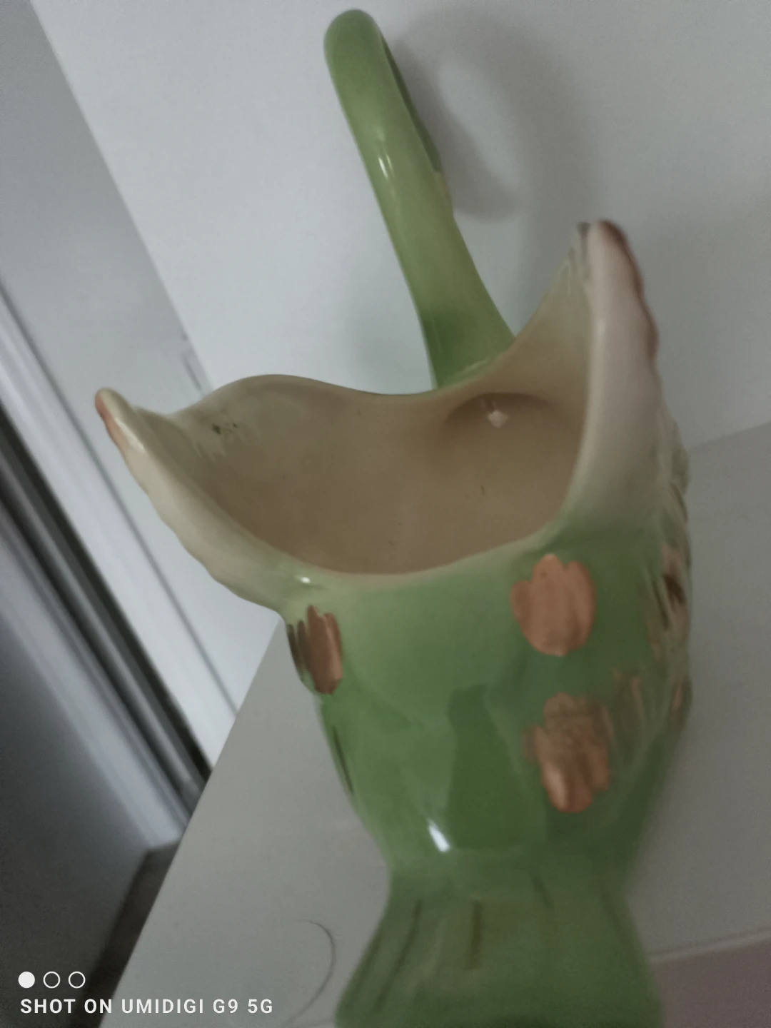 Vintage Swan Planter - Green Ceramic