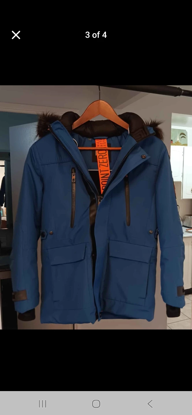 Point Zero Blue Parka Jacket, Size M for Youth - photo 3