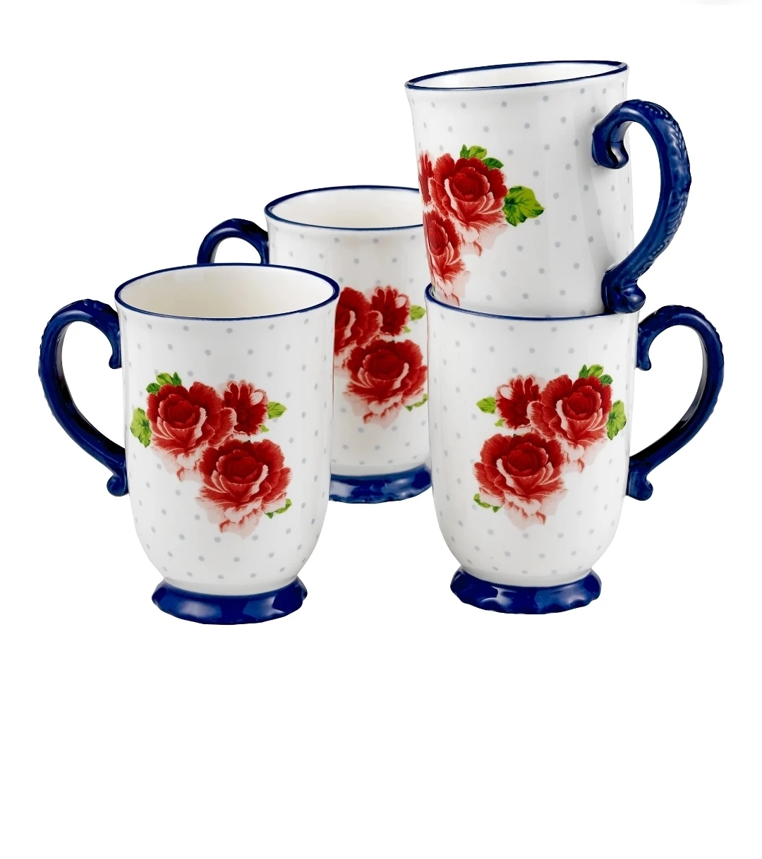 The Pioneer Woman Rose Shadow Mugs (Set of 4)