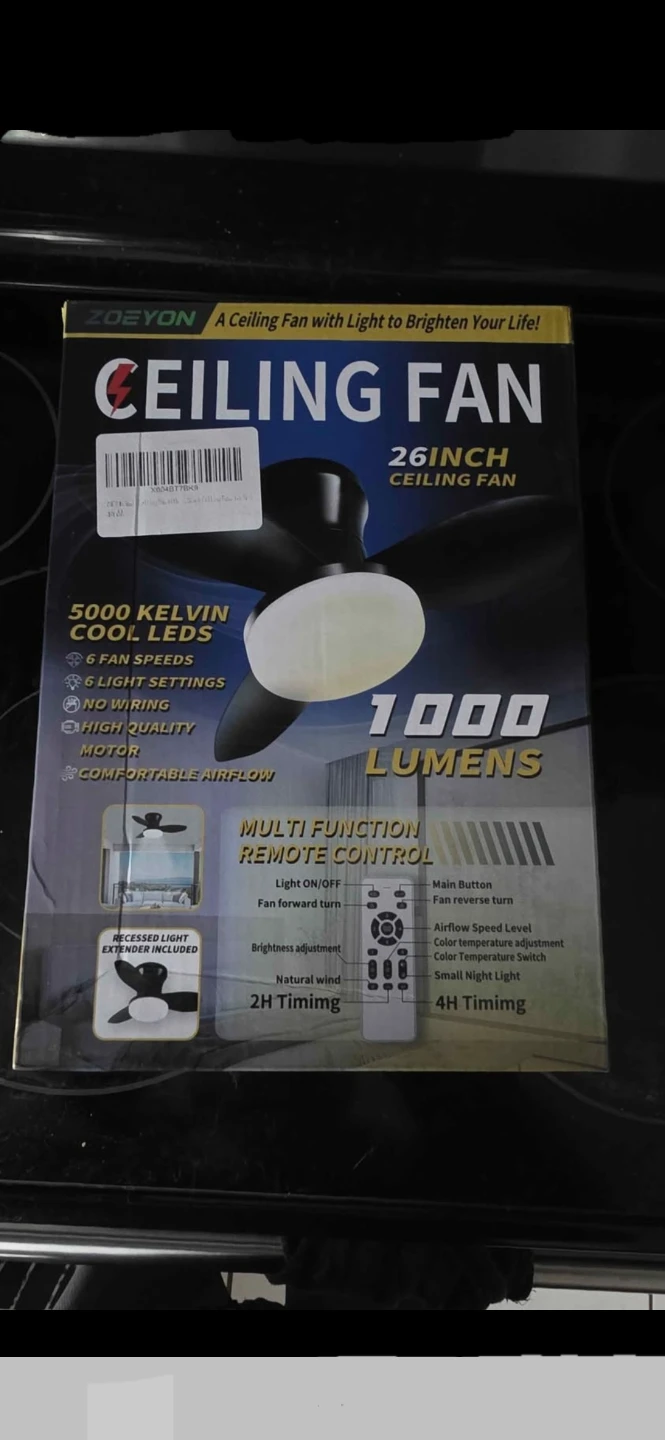 Deyon 26-inch Ceiling Fan with Light and Remote Control BNIB - photo 4