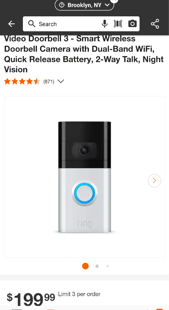 RING Video Doorbell 3 - Dual Band WiFi - photo 2