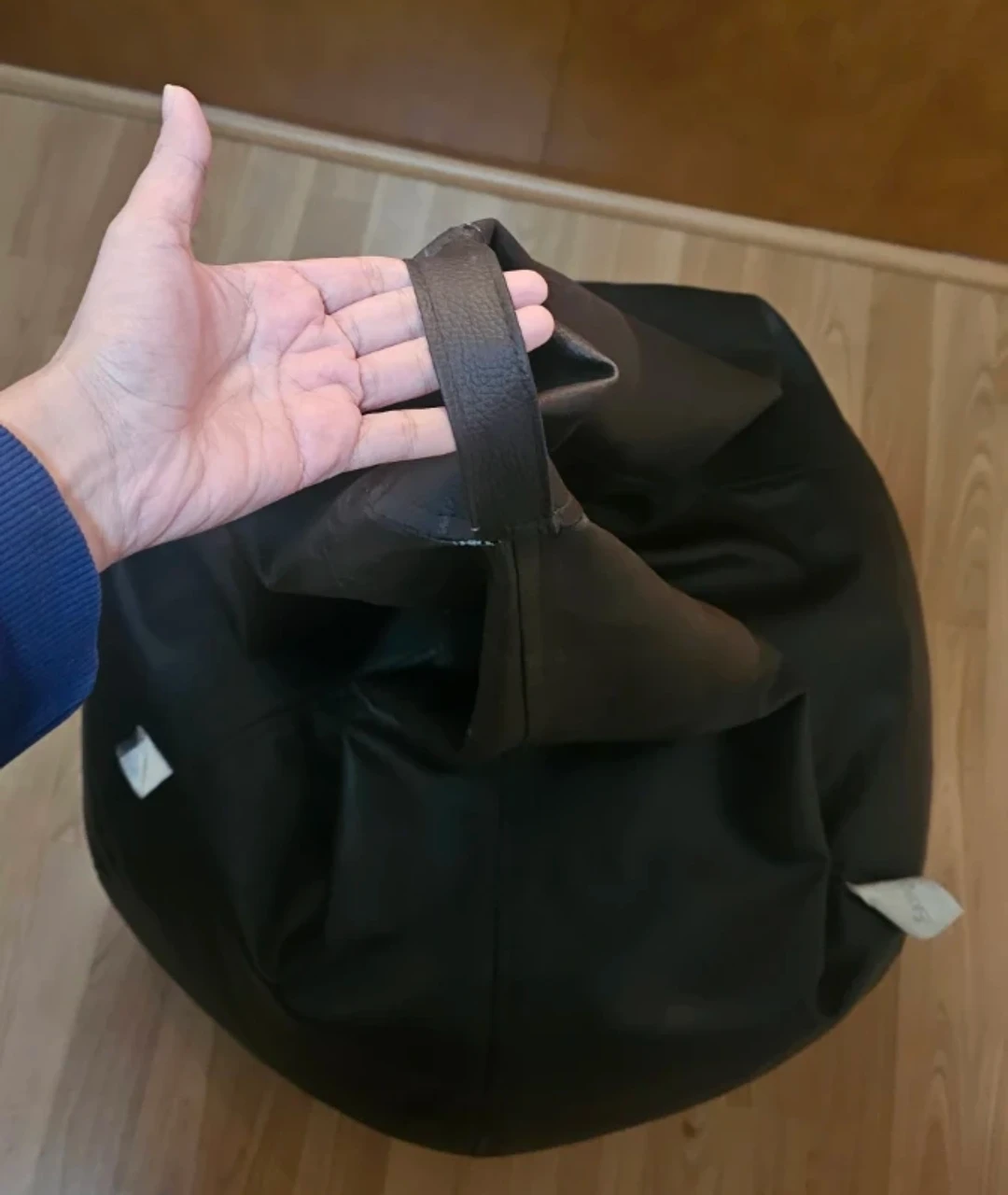 Brown Leather Beanbag Chair - photo 2