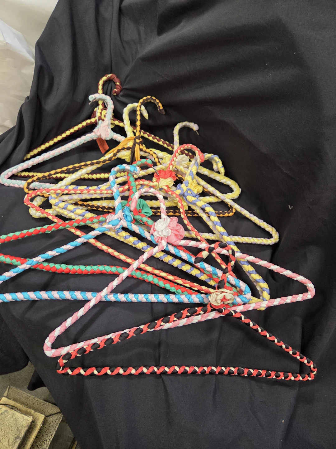 Set of 12 Decorative Braided Hangers with Flower Accents - photo 4