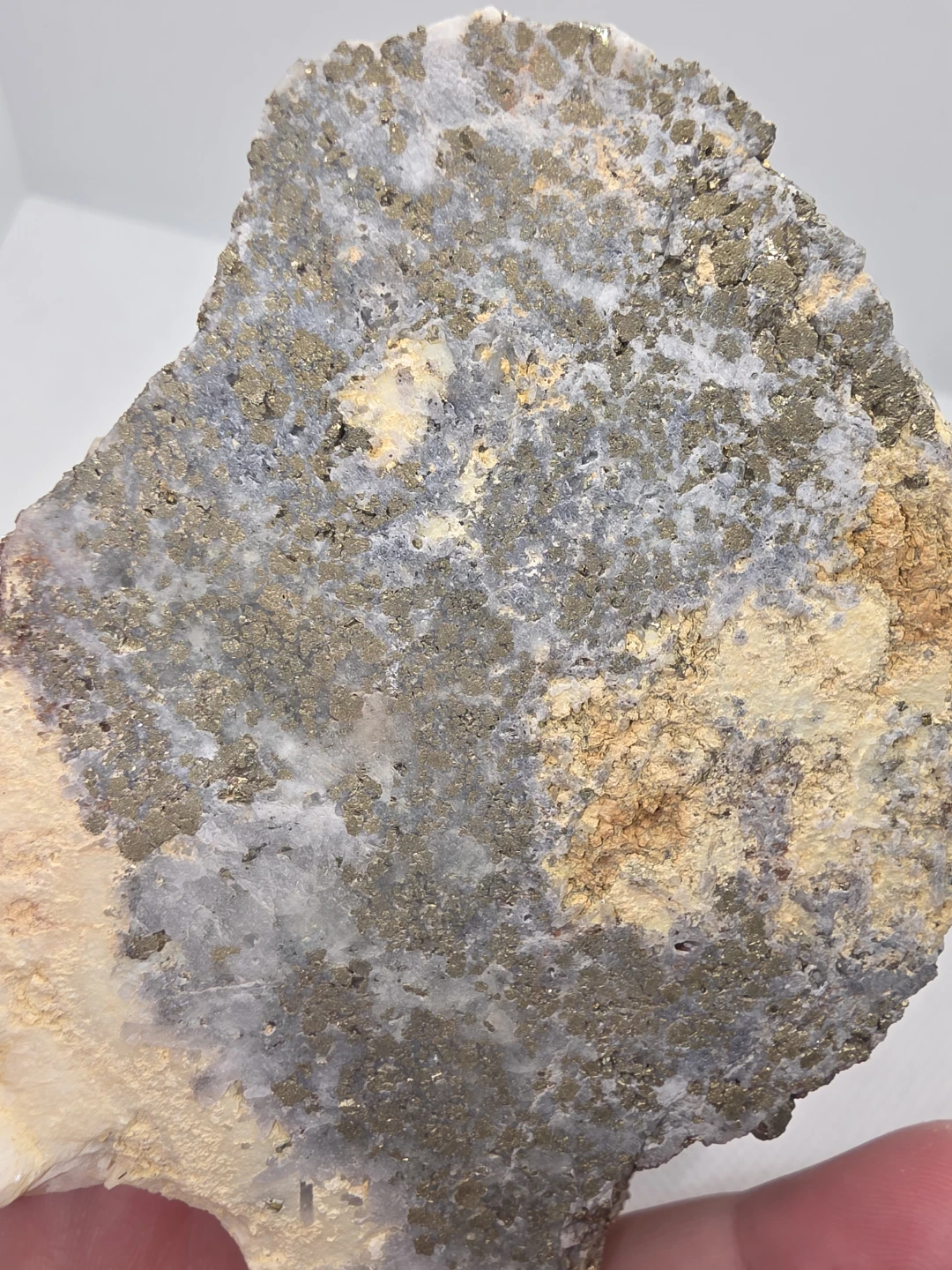 CALCITE CLUSTER IN A MATRIX WITH PYRITE AND SODALITE INCLUSIONS. - photo 2
