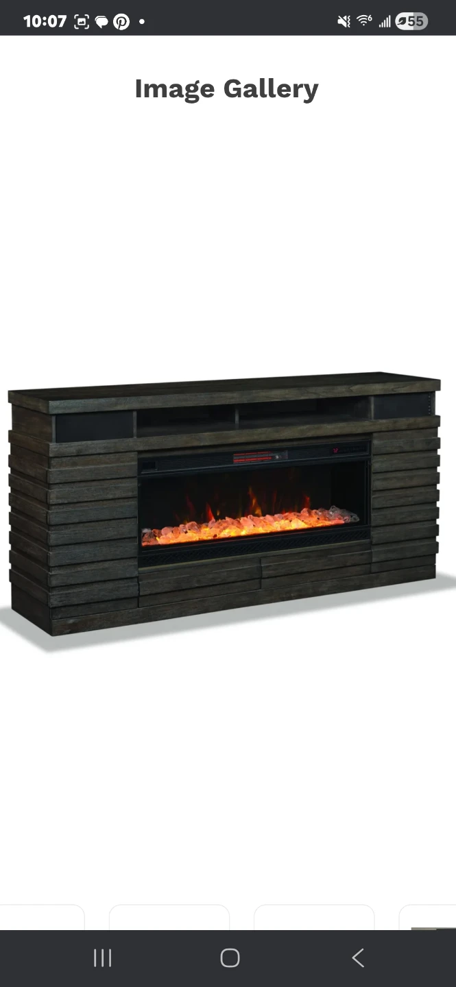 Ember 70" Gray Electric Fireplace & TV Stand - photo 4