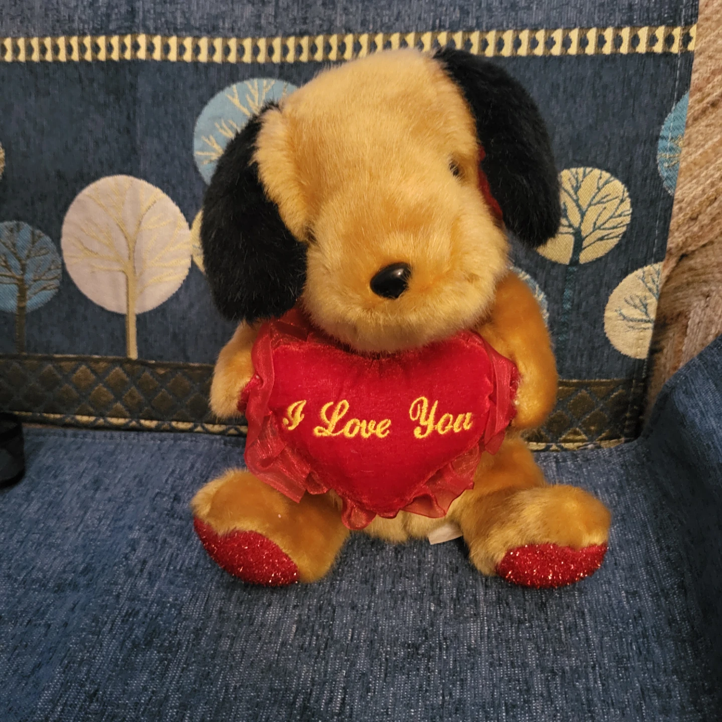 Plush Dog with "I Love You" Heart - photo 4